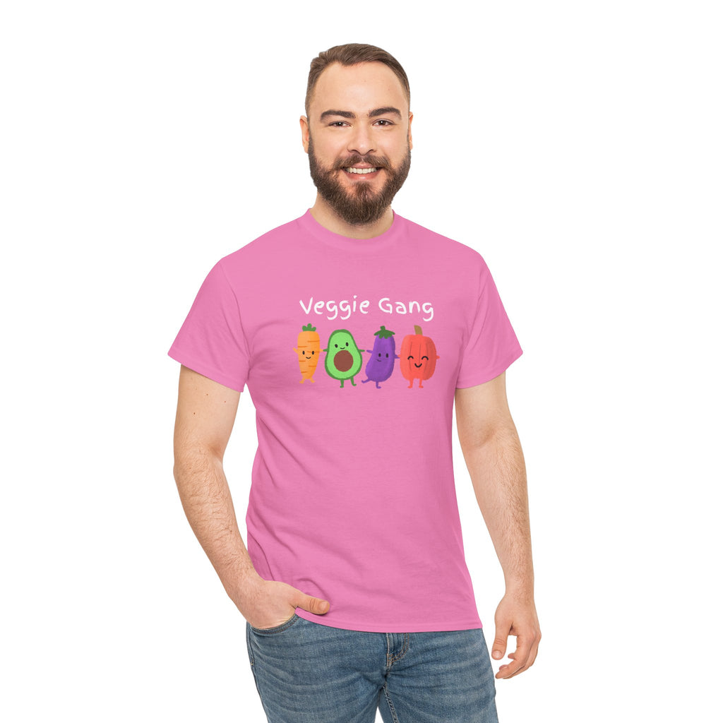 Veggie Gang T-Shirt – Cute Cartoon Avocado, Carrot, Eggplant & Pepper Tee