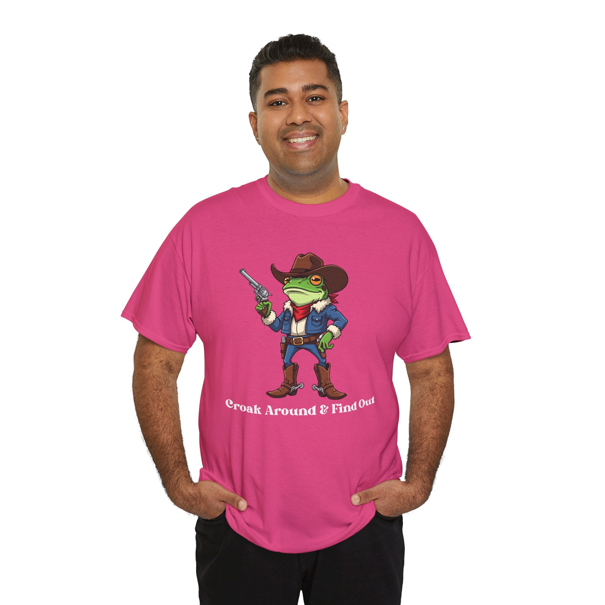 Cowboy Frog T-Shirt - "Croak Around & Find Out" Funny Western Graphic Tee
