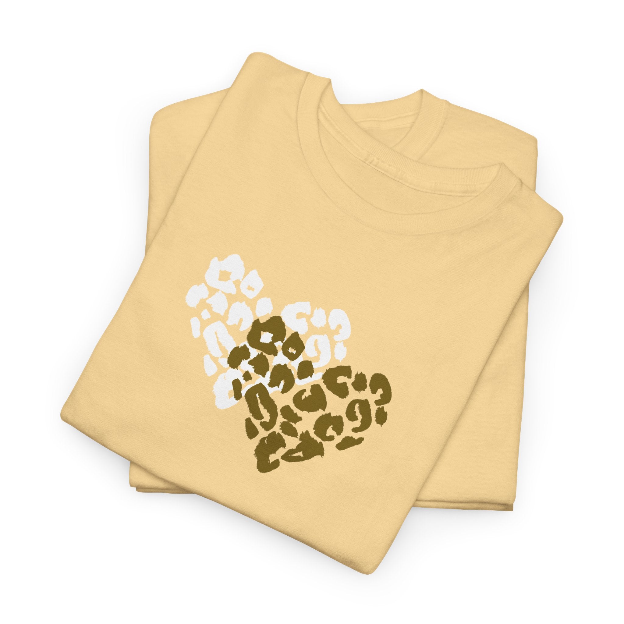 Leopard Heart Graphic Tee — Two-Tone Animal Print Heart T-Shirt