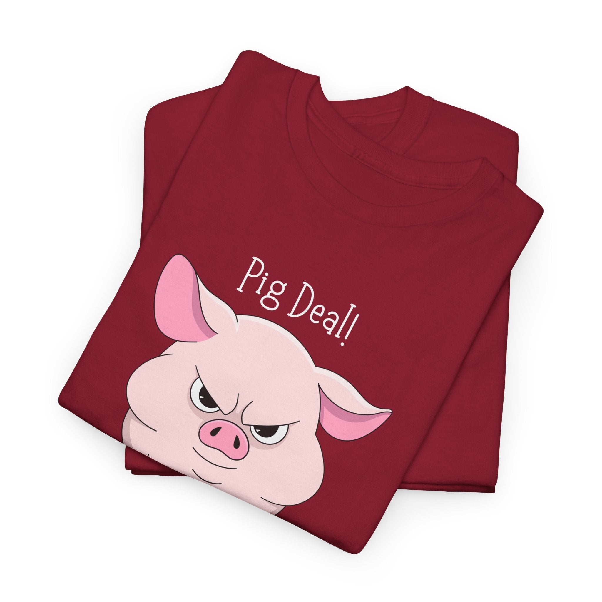 Pig Deal! Cute Angry Pig Graphic Tee — Funny Farm Animal T-Shirt