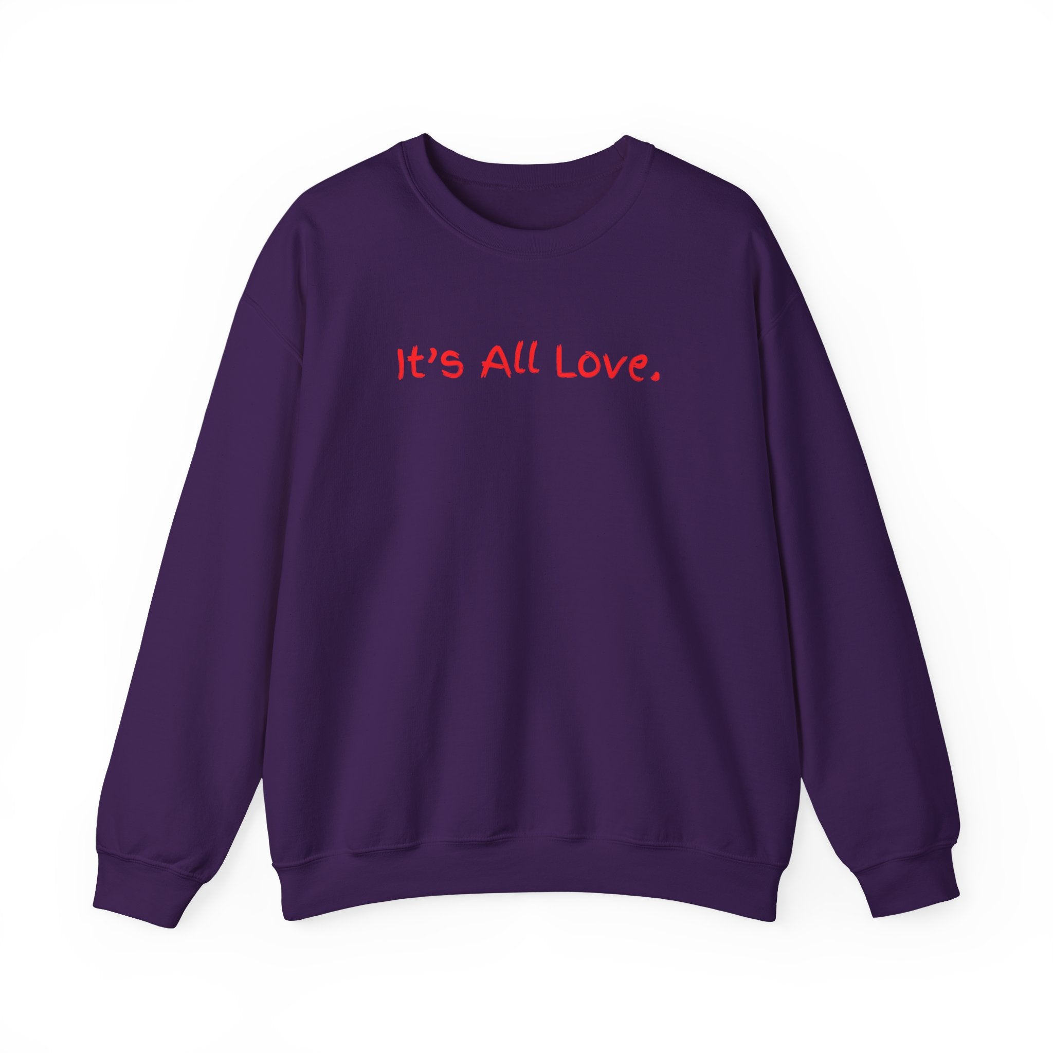 It's All Love Crewneck Sweatshirt — Casual Unisex Black Pullover