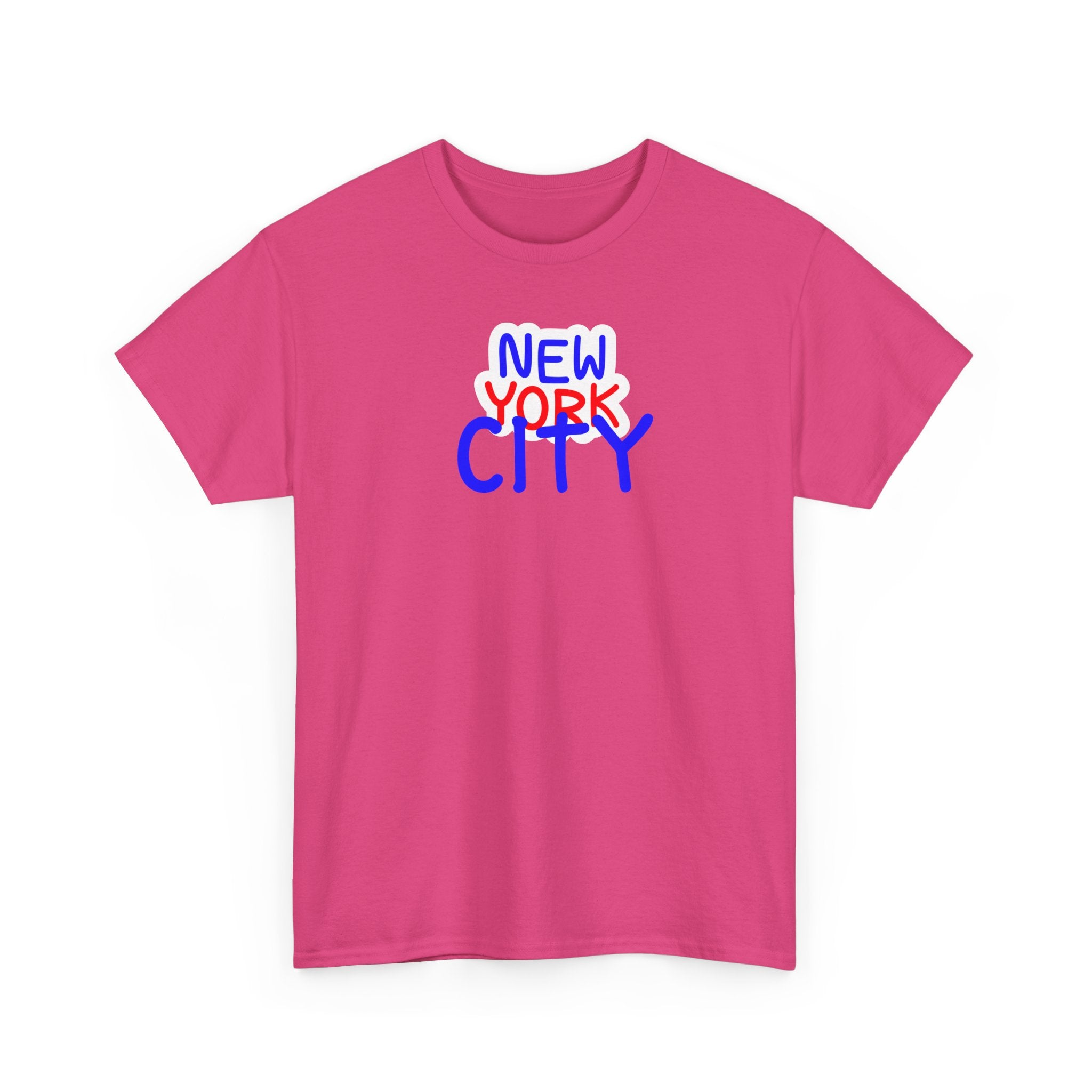 New York City Graphic Tee - Handwritten Red & Blue NYC T-Shirt