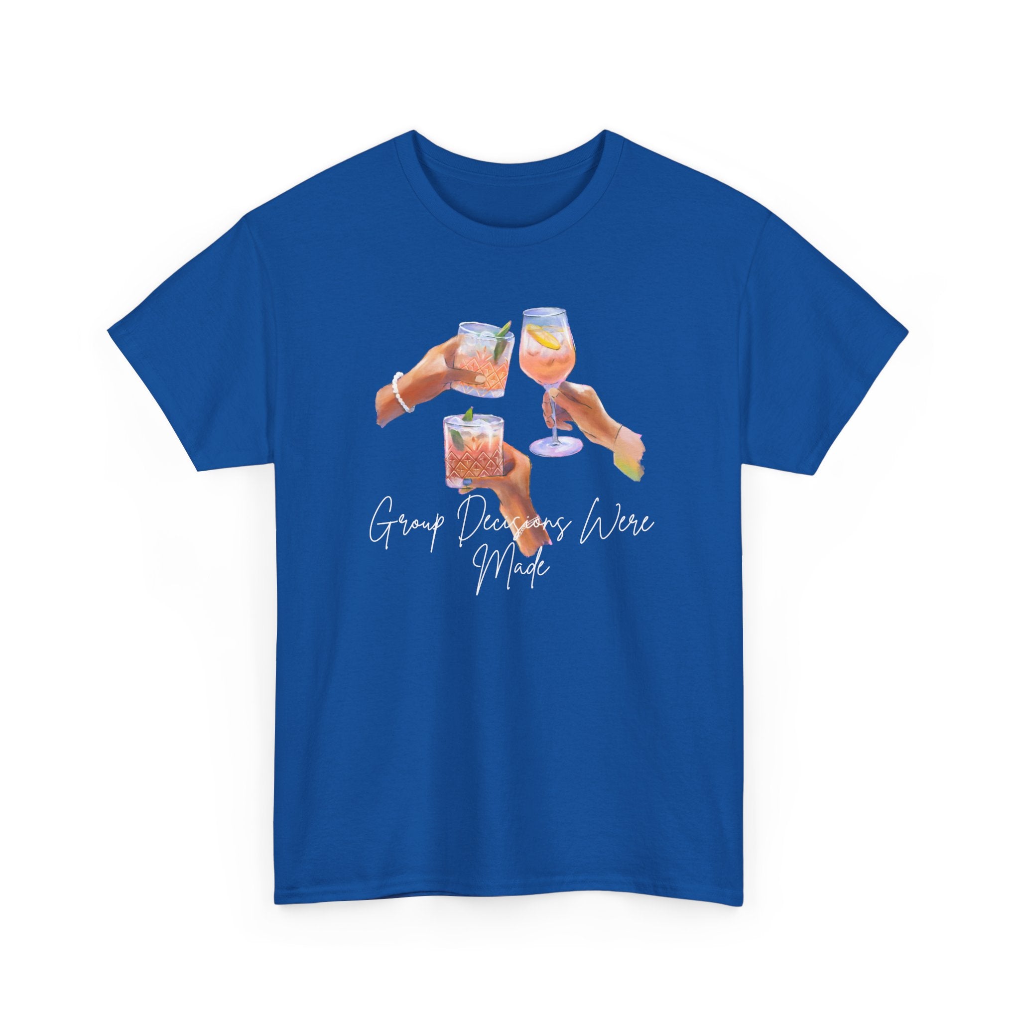 Cheers Wine T-Shirt — "Good Days Are Here" Toast Graphic Tee