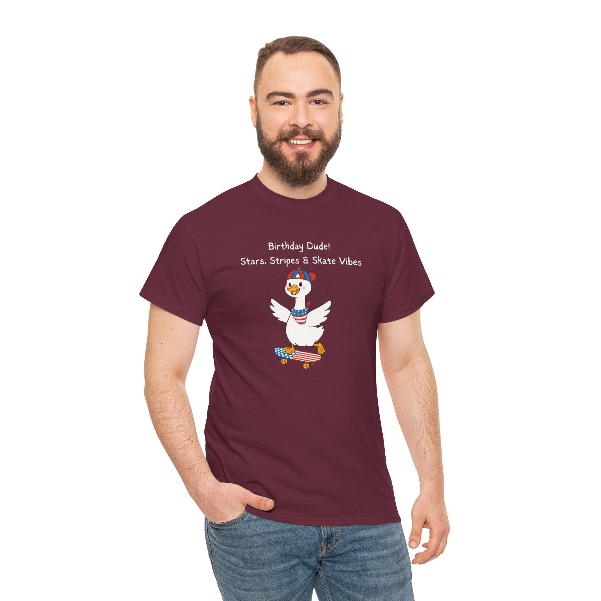 Birthday Dude! Stars, Stripes & Skate Vibes Tee