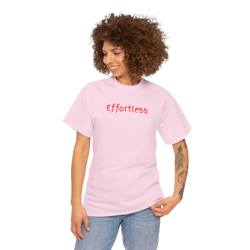 Effortless Tee — Minimal Red Script Graphic T-Shirt