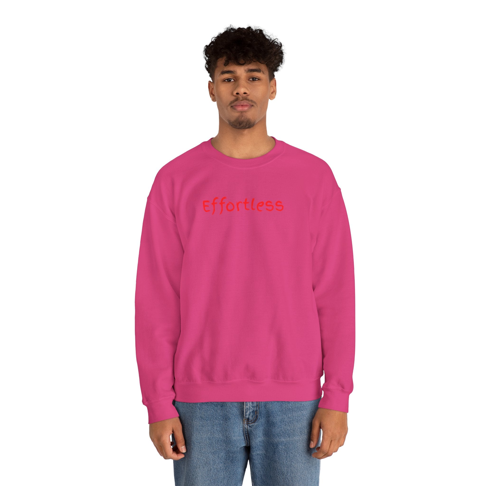 Effortless Crewneck Sweatshirt — Minimal Red Script Comfort Pullover