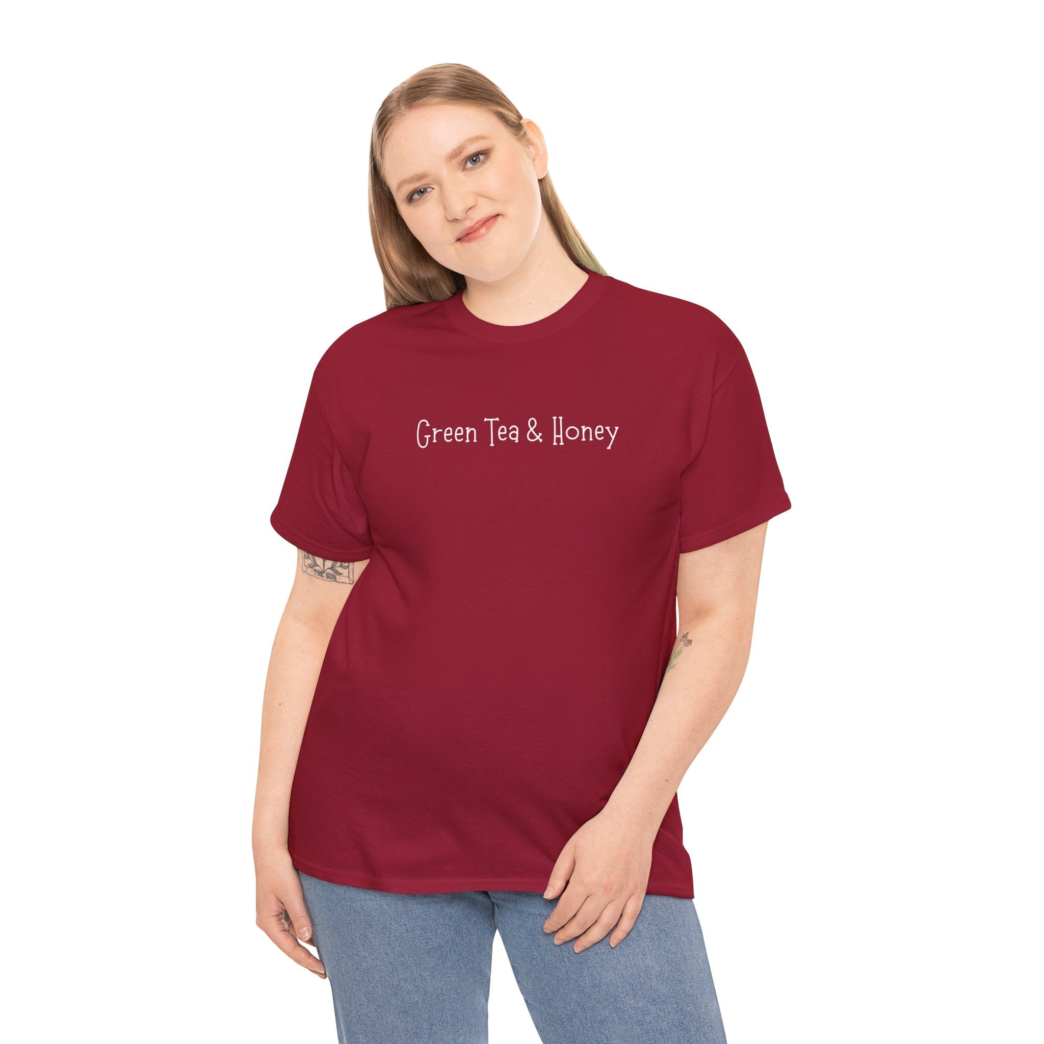Green Tea & Honey Tee — Minimalist Tea Lover T-Shirt