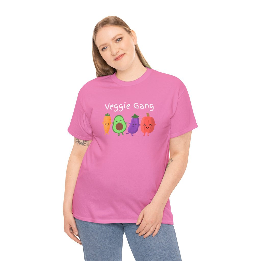 Veggie Gang T-Shirt – Cute Cartoon Avocado, Carrot, Eggplant & Pepper Tee