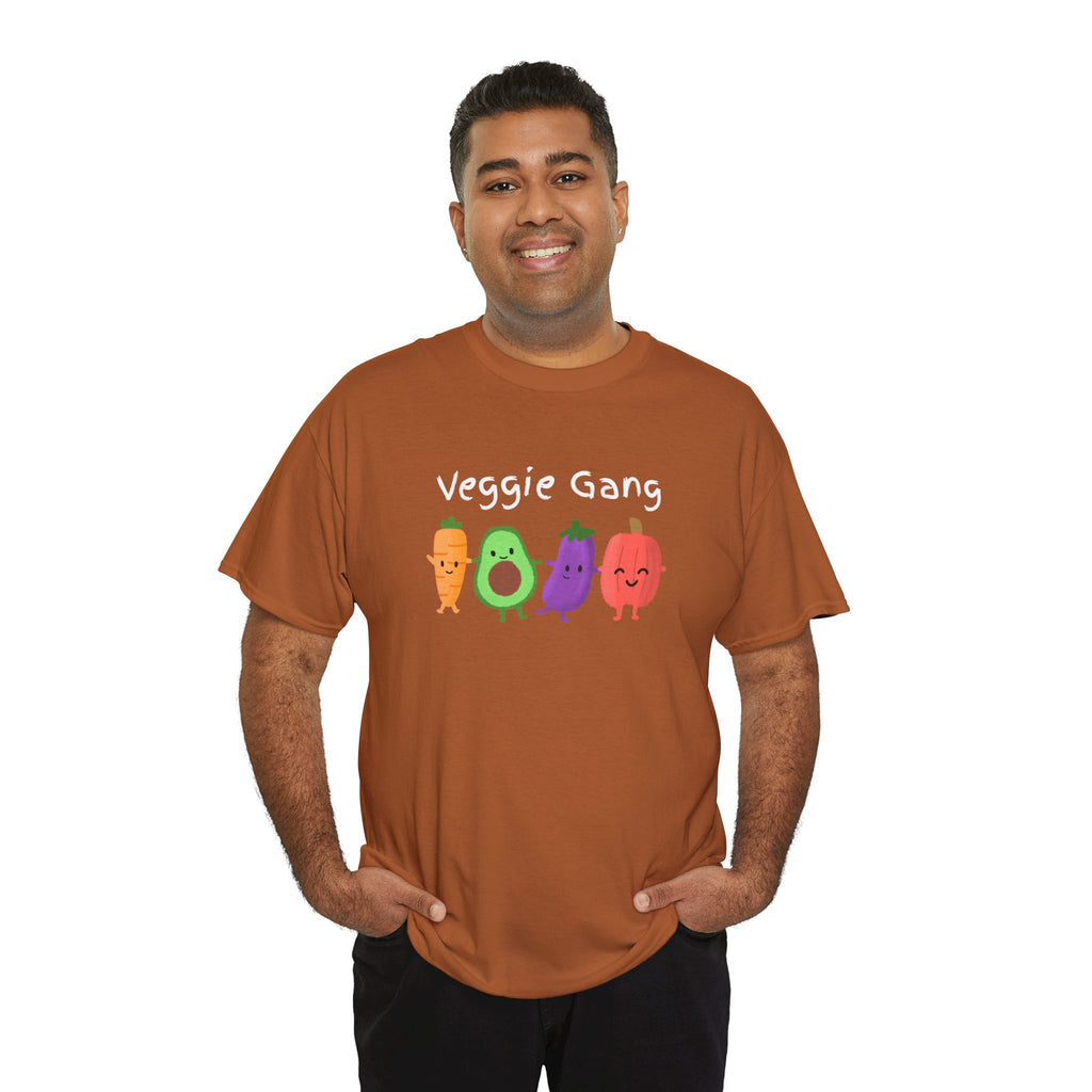 Veggie Gang T-Shirt – Cute Cartoon Avocado, Carrot, Eggplant & Pepper Tee