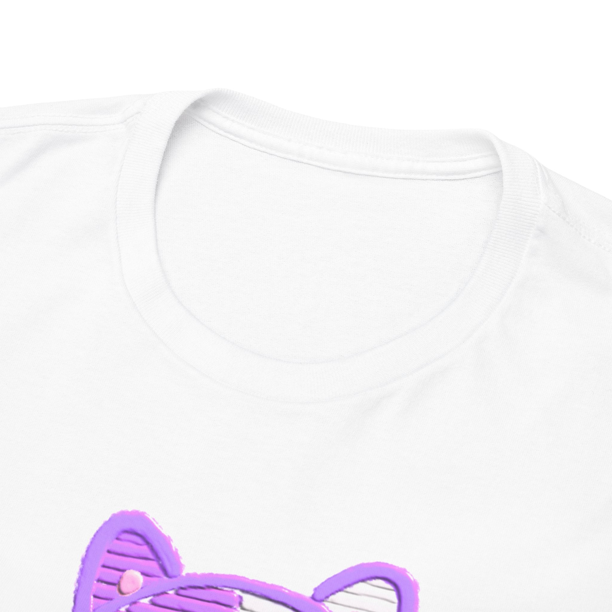 Cute Purple Cat “Hi” T-Shirt — Kawaii Kitten Graphic Tee