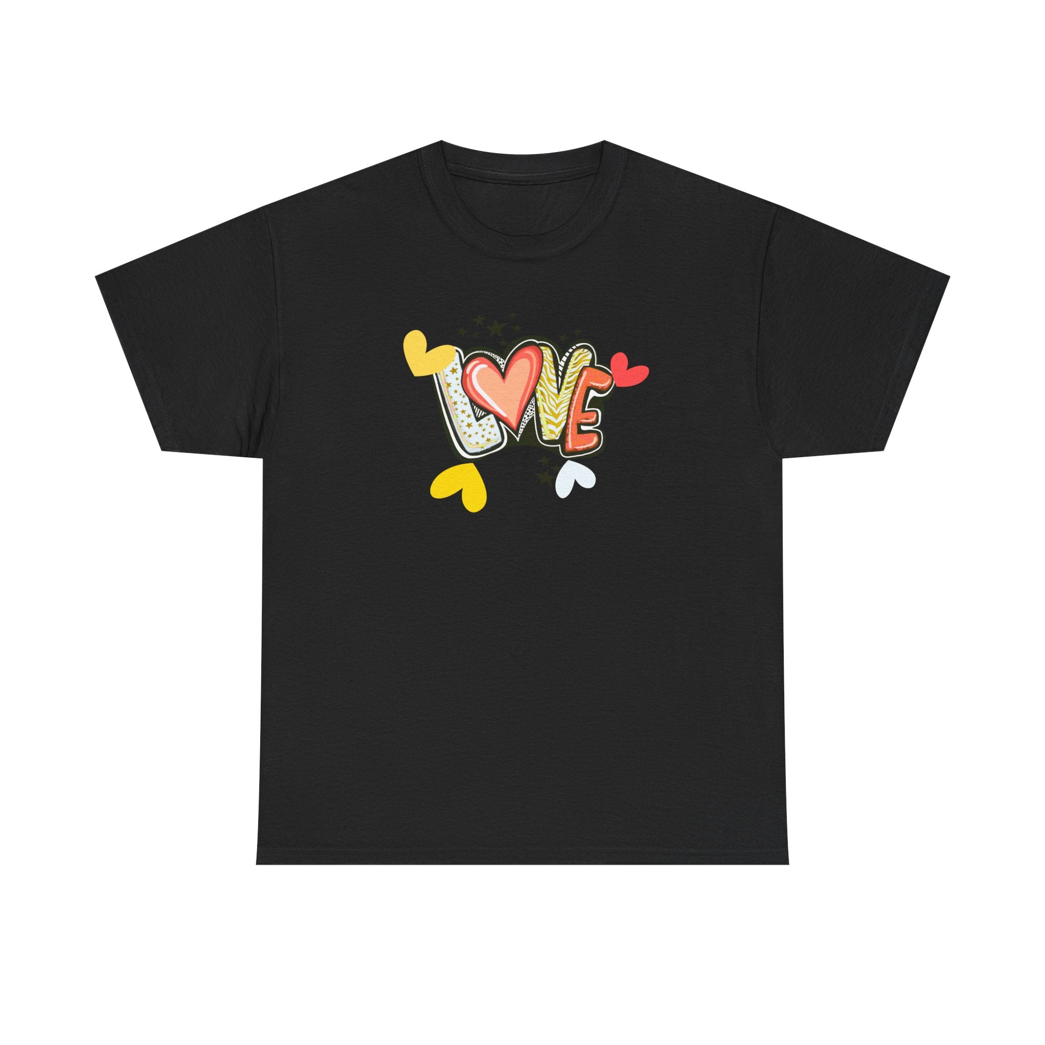 Love Heart Graphic Tee — Retro Doodle "LOVE" Design