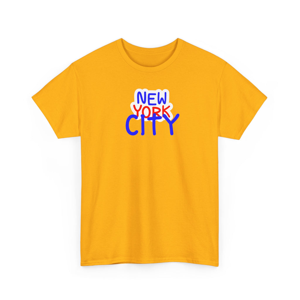 New York City Graphic Tee - Handwritten Red & Blue NYC T-Shirt