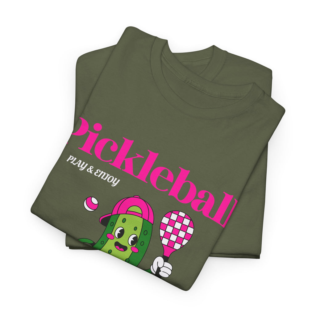 Pickleball Pickle Mascot Tee — Play & Enjoy Graphic T-Shirt