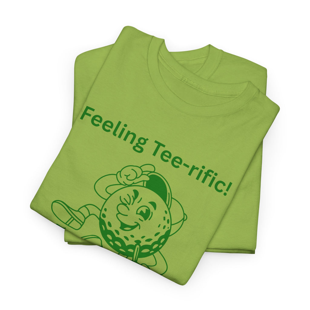 Golf Tee T-Shirt — "Feeling Tee-rific!" Vintage Golf Character Shirt