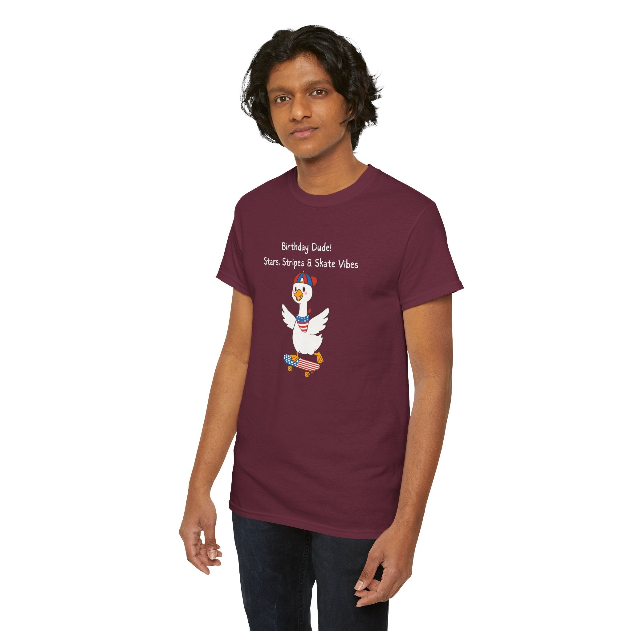 Birthday Dude! Stars, Stripes & Skate Vibes Tee