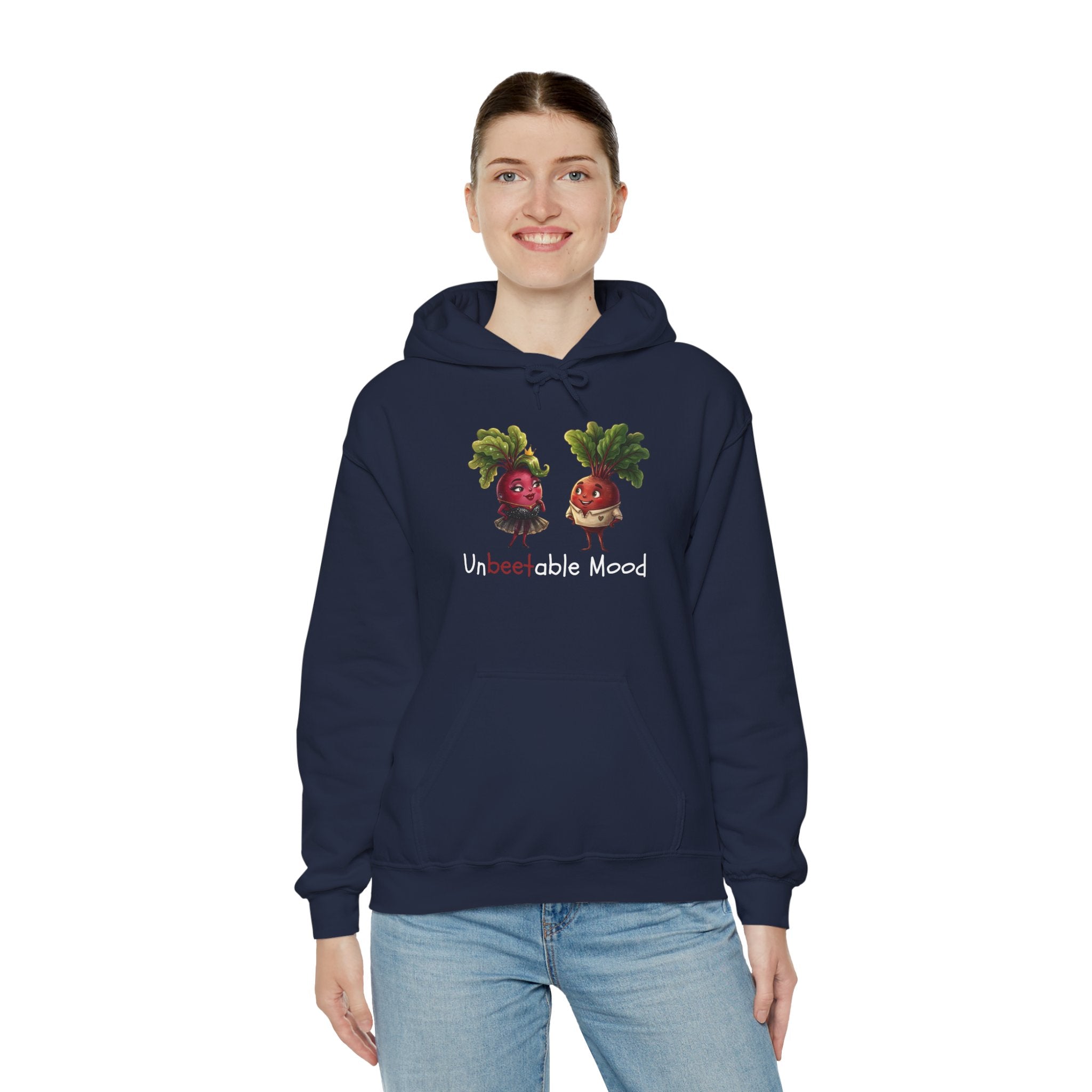 Radish 'Unbeetable Mood' Hoodie – Cute Veggie Couple Graphic Sweatshirt