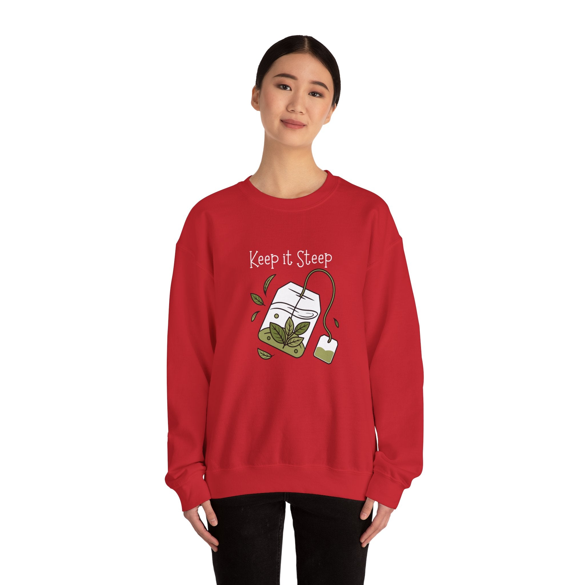 Crewneck Sweatshirt — Herbal Tea Bag Illustration | Cozy Botanical Gift