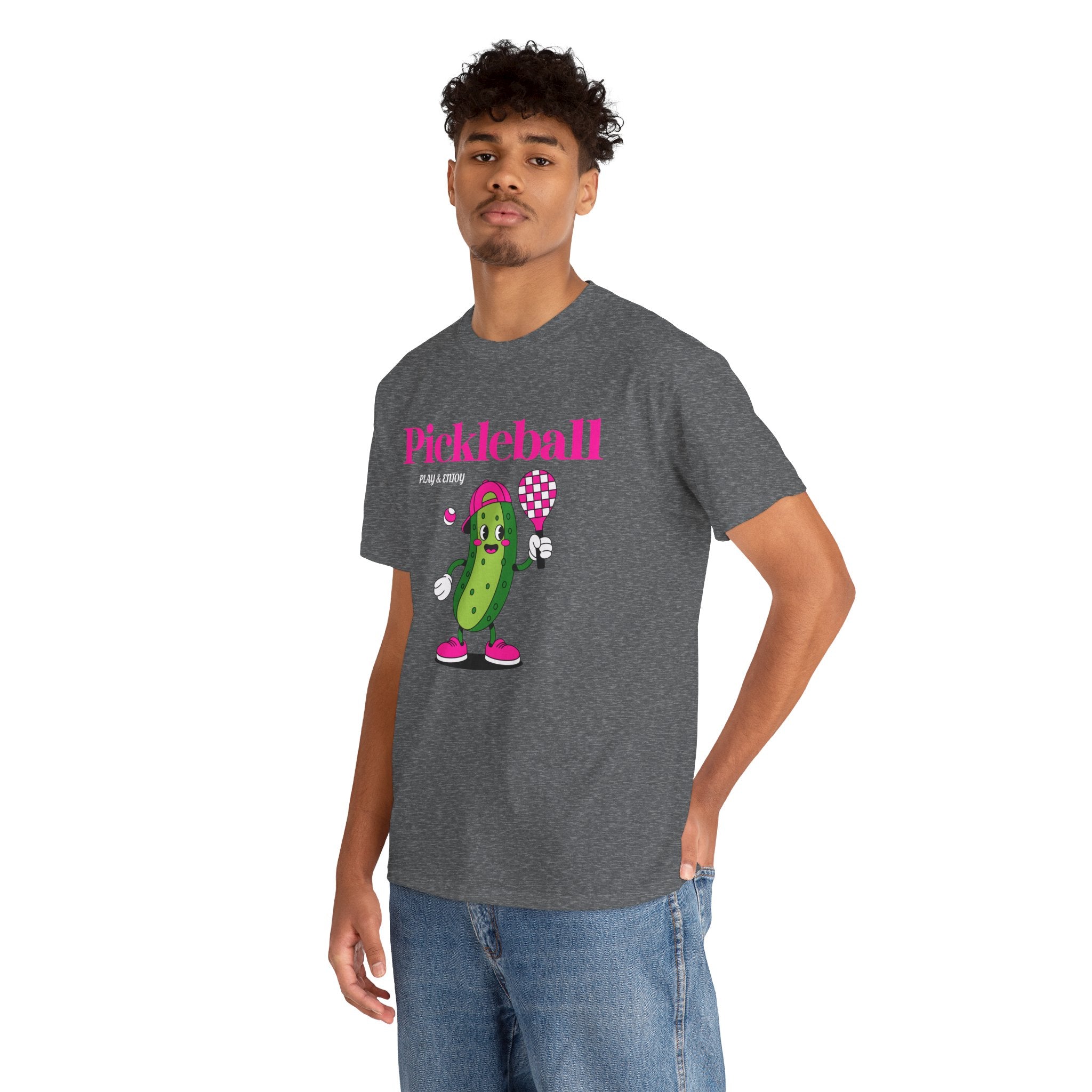 Pickleball Pickle Mascot Tee — Play & Enjoy Graphic T-Shirt