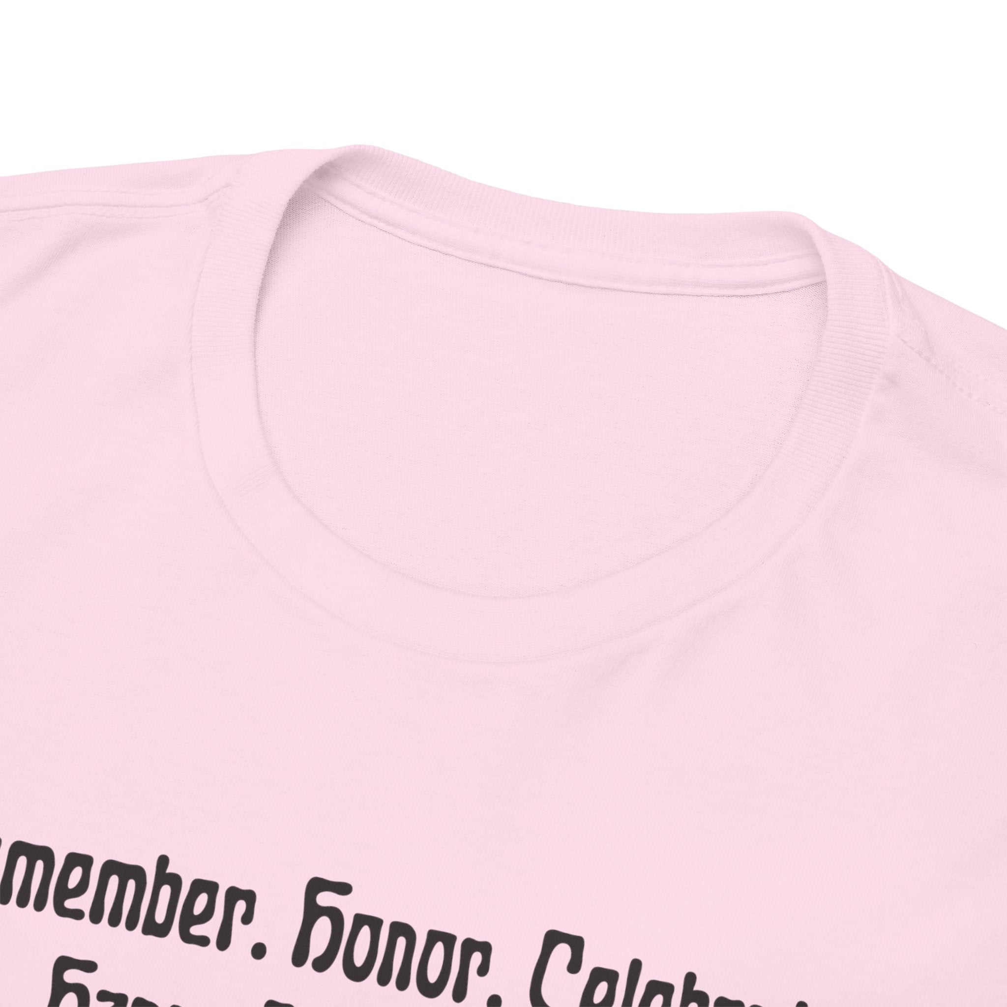 Juneteenth Celebration T‑Shirt — "Remember. Honor. Celebrate. Happy Juneteenth" with Pan-African Heart Design