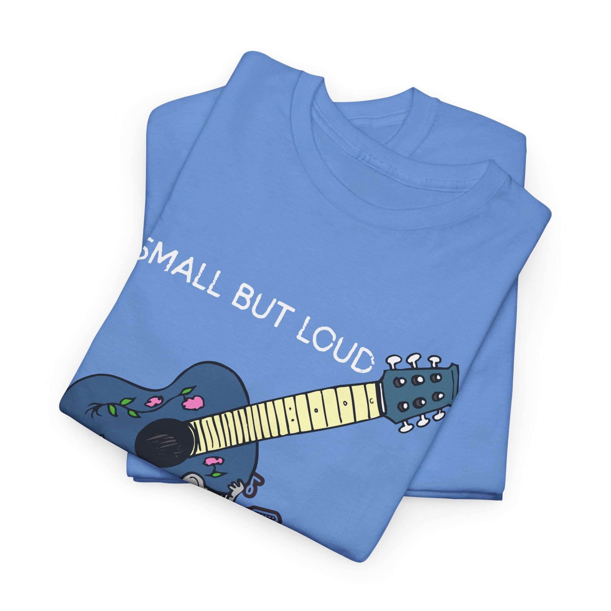 T-Shirt — "Small But Loud" Cute Mouse with Guitar Graphic