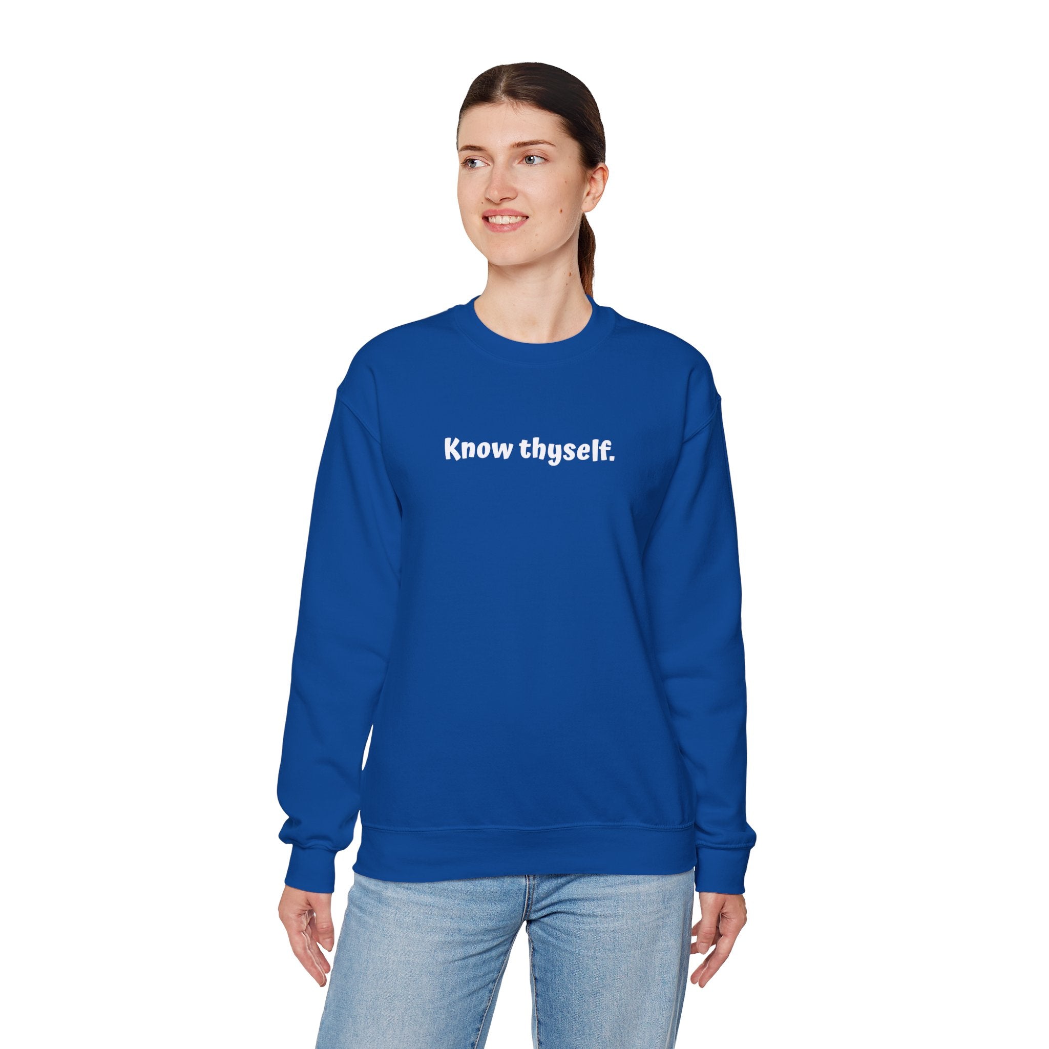 Know Thyself Crewneck Sweatshirt — Minimalist Inspirational Sweatshirt