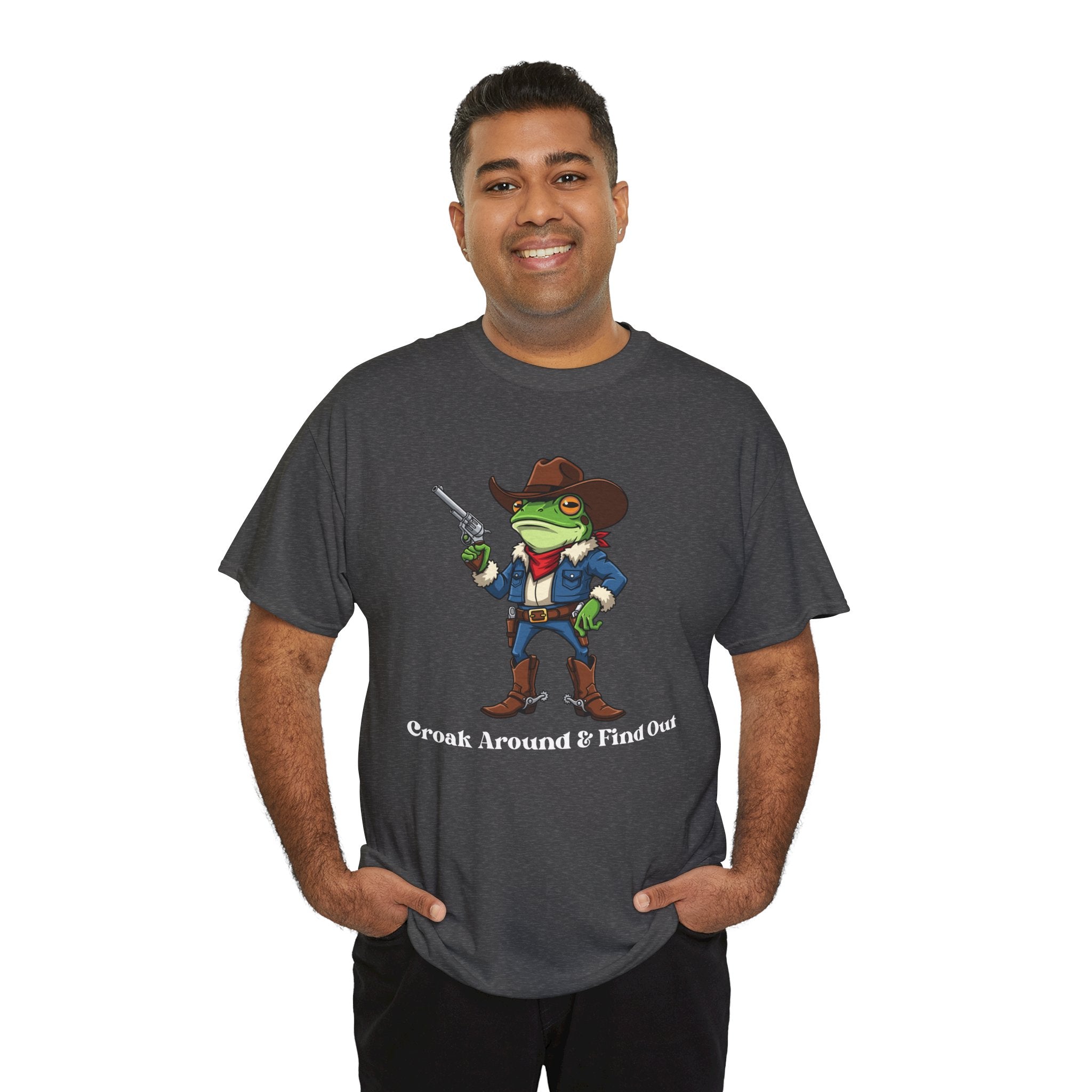Cowboy Frog T-Shirt - "Croak Around & Find Out" Funny Western Graphic Tee