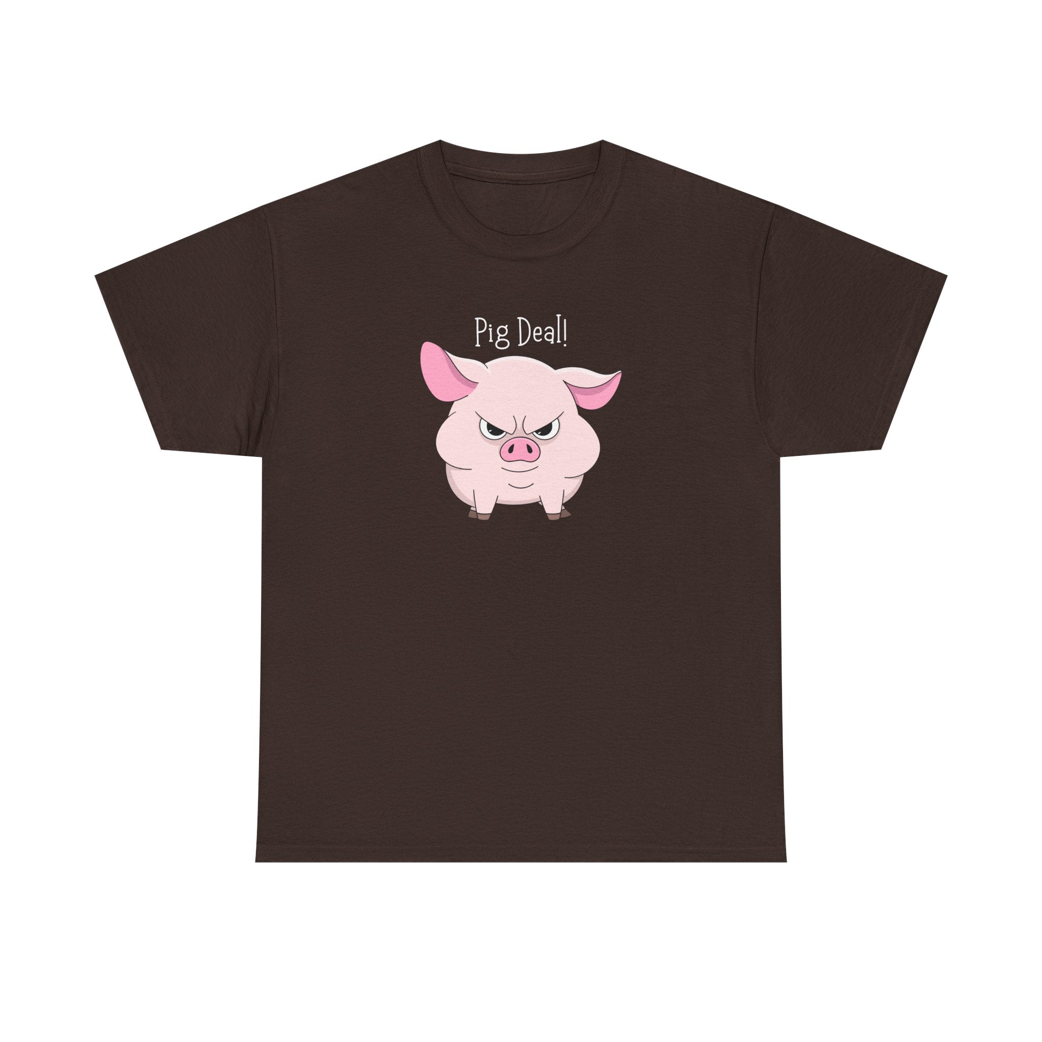 Pig Deal! Cute Angry Pig Graphic Tee — Funny Farm Animal T-Shirt