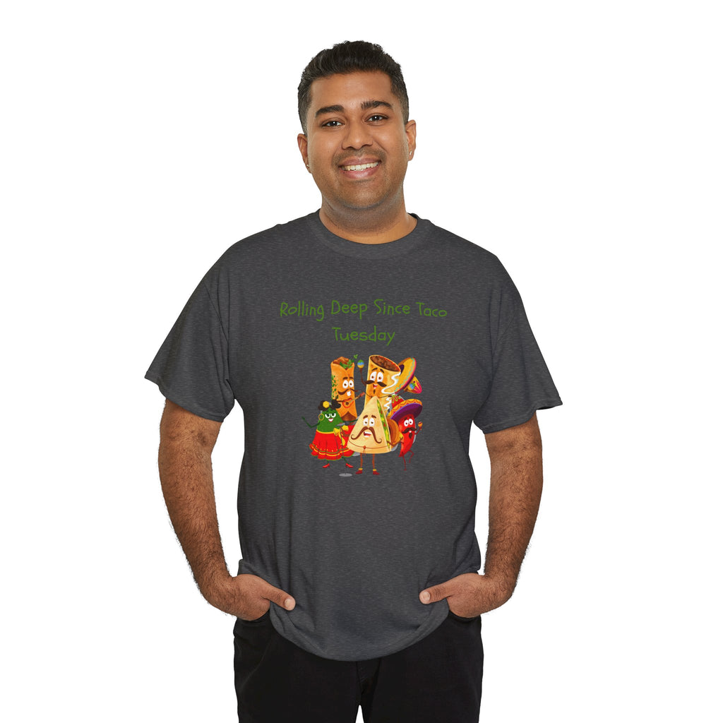 Taco Tuesday Graphic Tee — "Rolling Deep Since Taco Tuesday" Funny Mexican Food Shirt