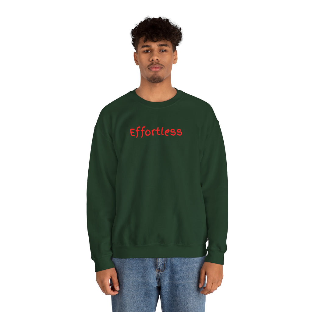 Effortless Crewneck Sweatshirt — Minimal Red Script Comfort Pullover