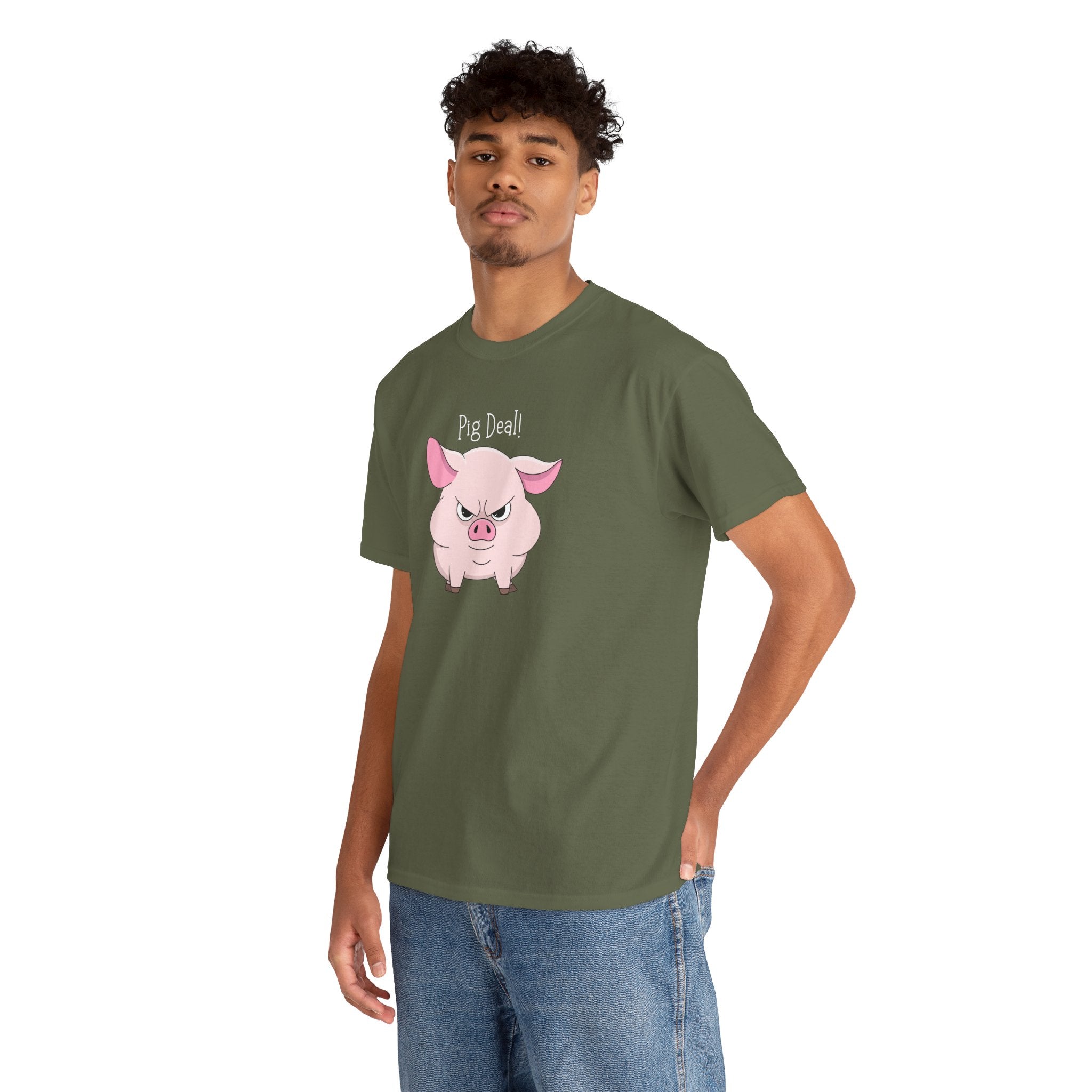Pig Deal! Cute Angry Pig Graphic Tee — Funny Farm Animal T-Shirt