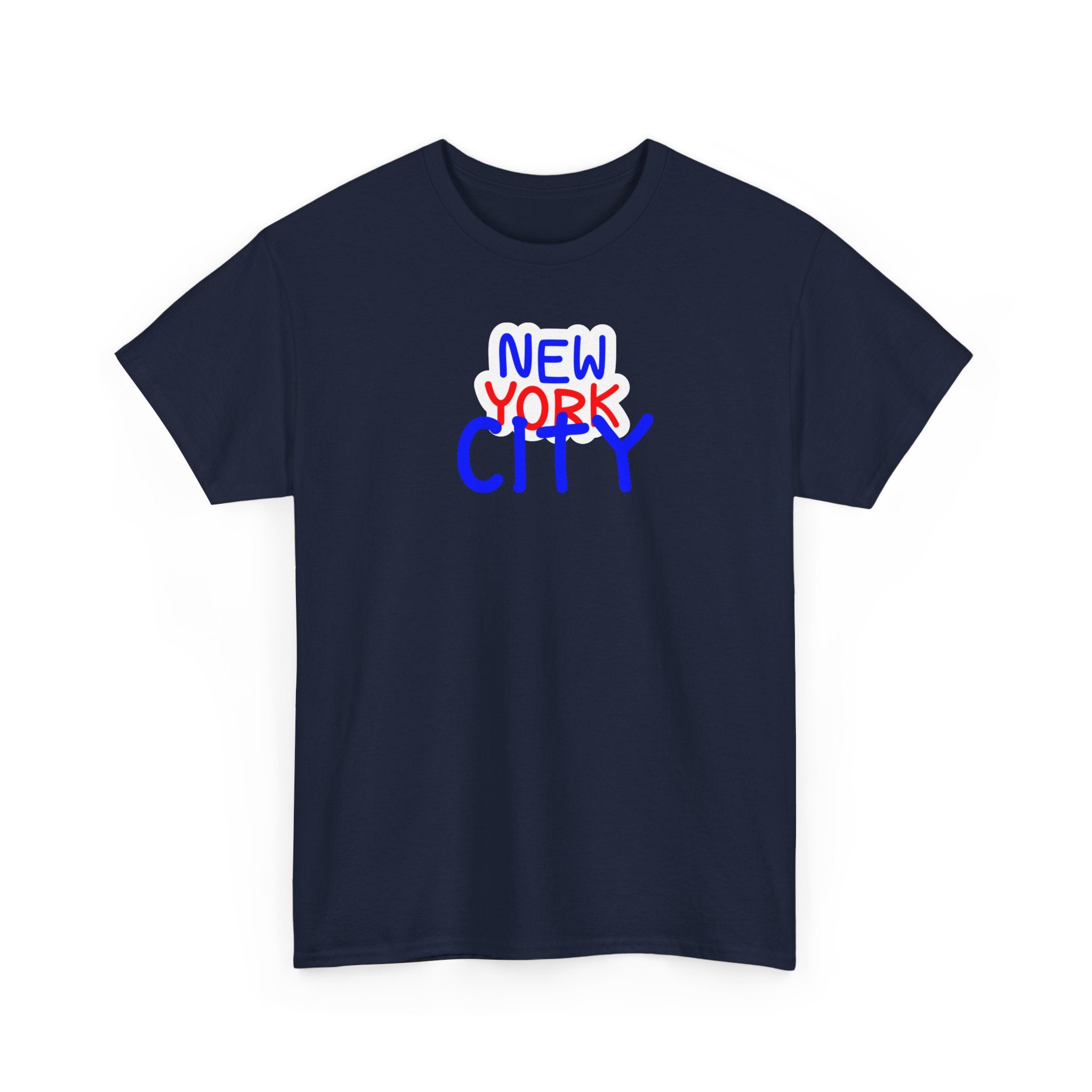 New York City Graphic Tee - Handwritten Red & Blue NYC T-Shirt