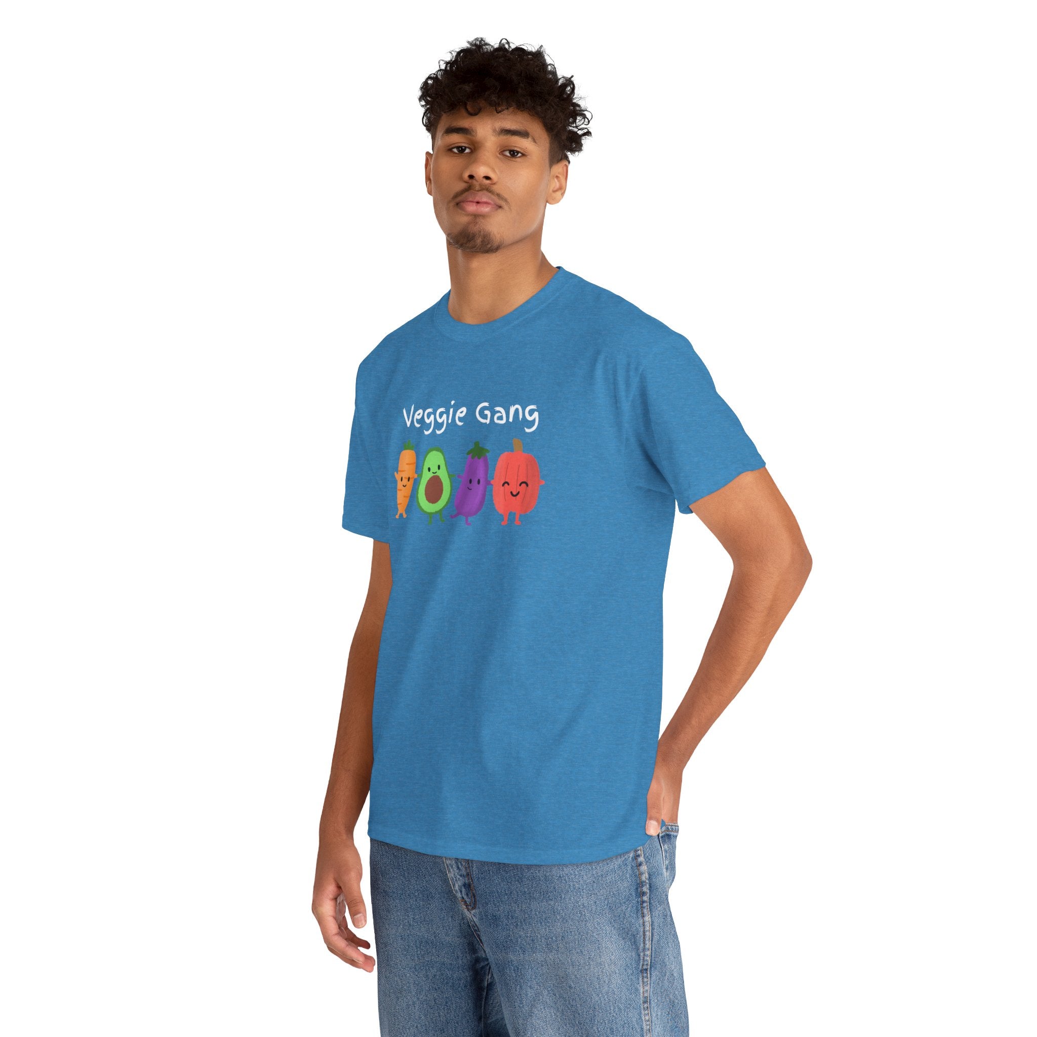 Veggie Gang T-Shirt – Cute Cartoon Avocado, Carrot, Eggplant & Pepper Tee