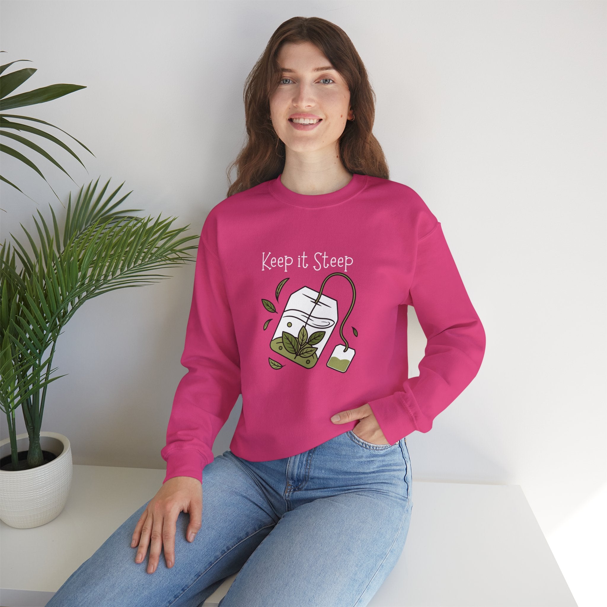 Crewneck Sweatshirt — Herbal Tea Bag Illustration | Cozy Botanical Gift