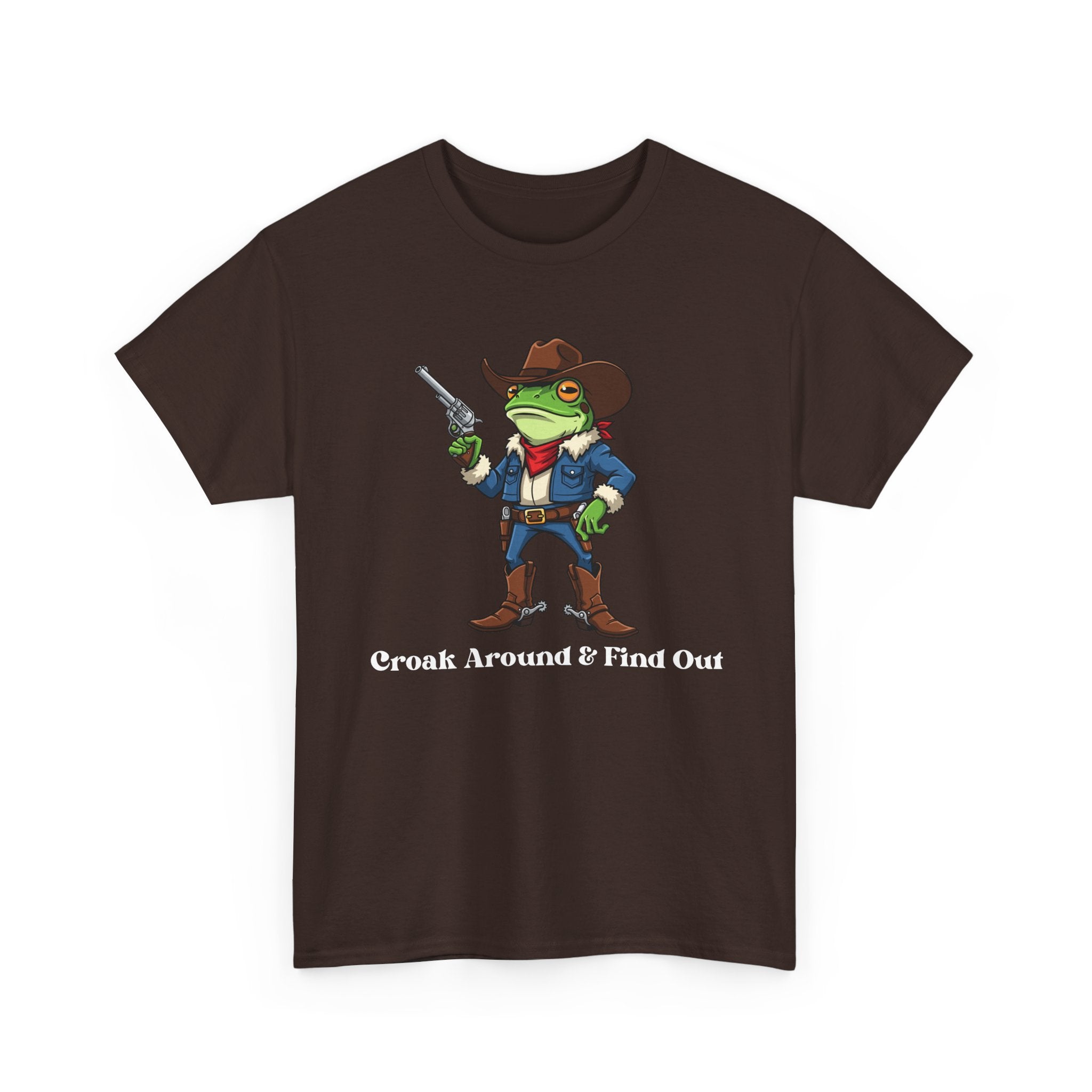 Cowboy Frog T-Shirt - "Croak Around & Find Out" Funny Western Graphic Tee