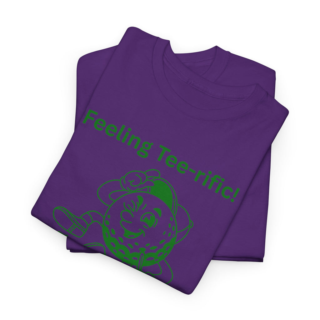 Golf Tee T-Shirt — "Feeling Tee-rific!" Vintage Golf Character Shirt