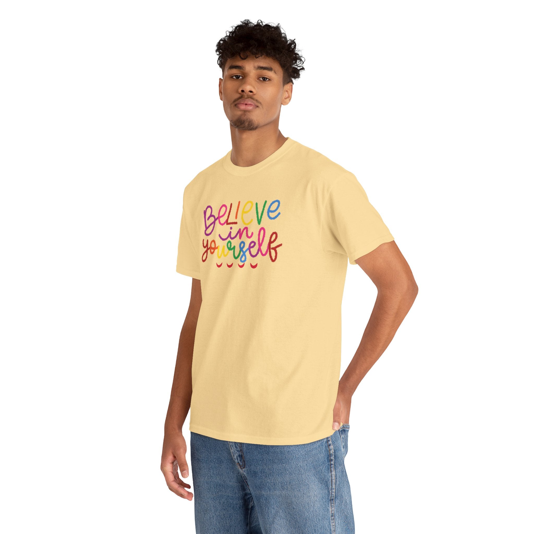 Believe in Yourself Tee — Rainbow Inspirational Motivational Shirt