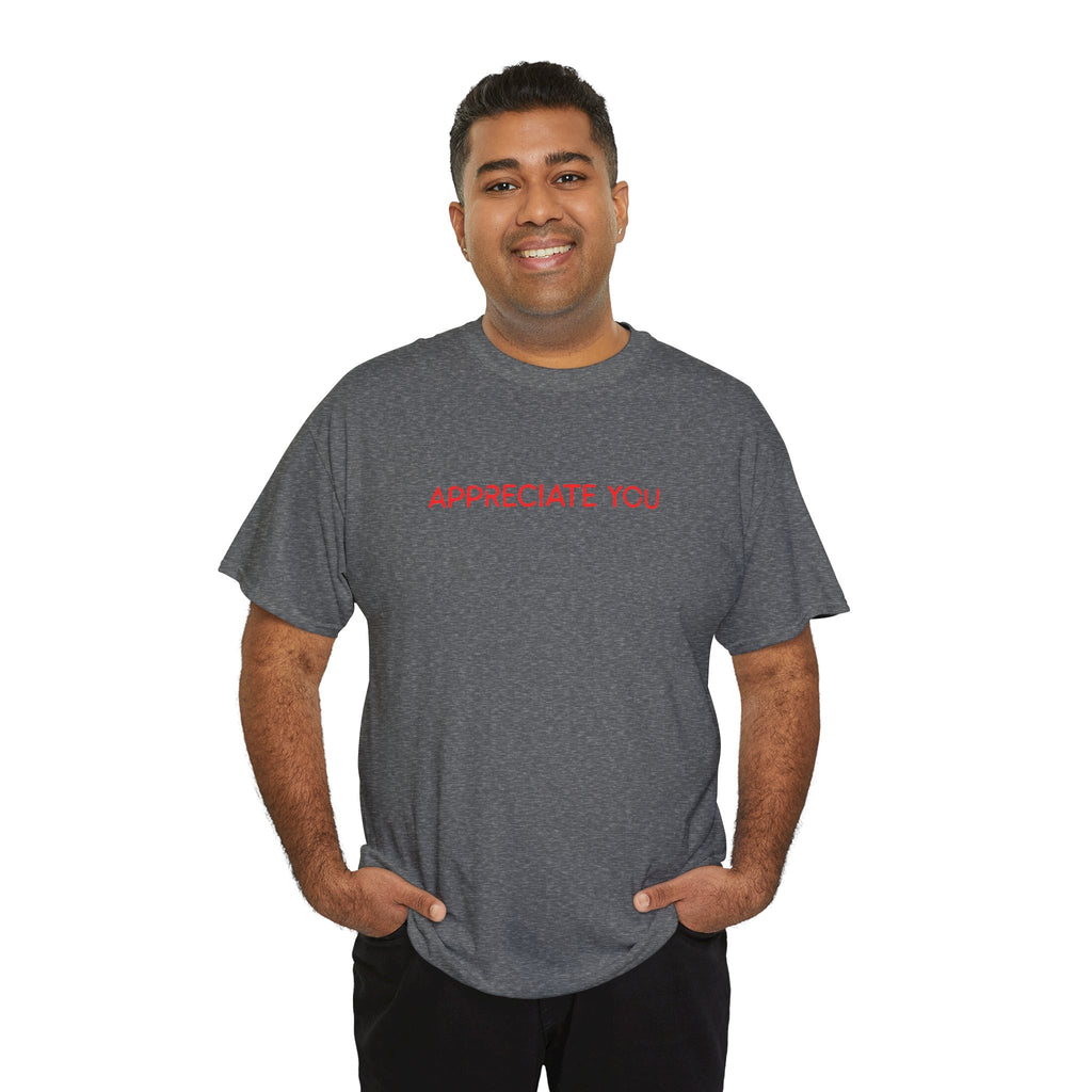 Appreciate You Tee – Minimalist Red Text Graphic T‑Shirt