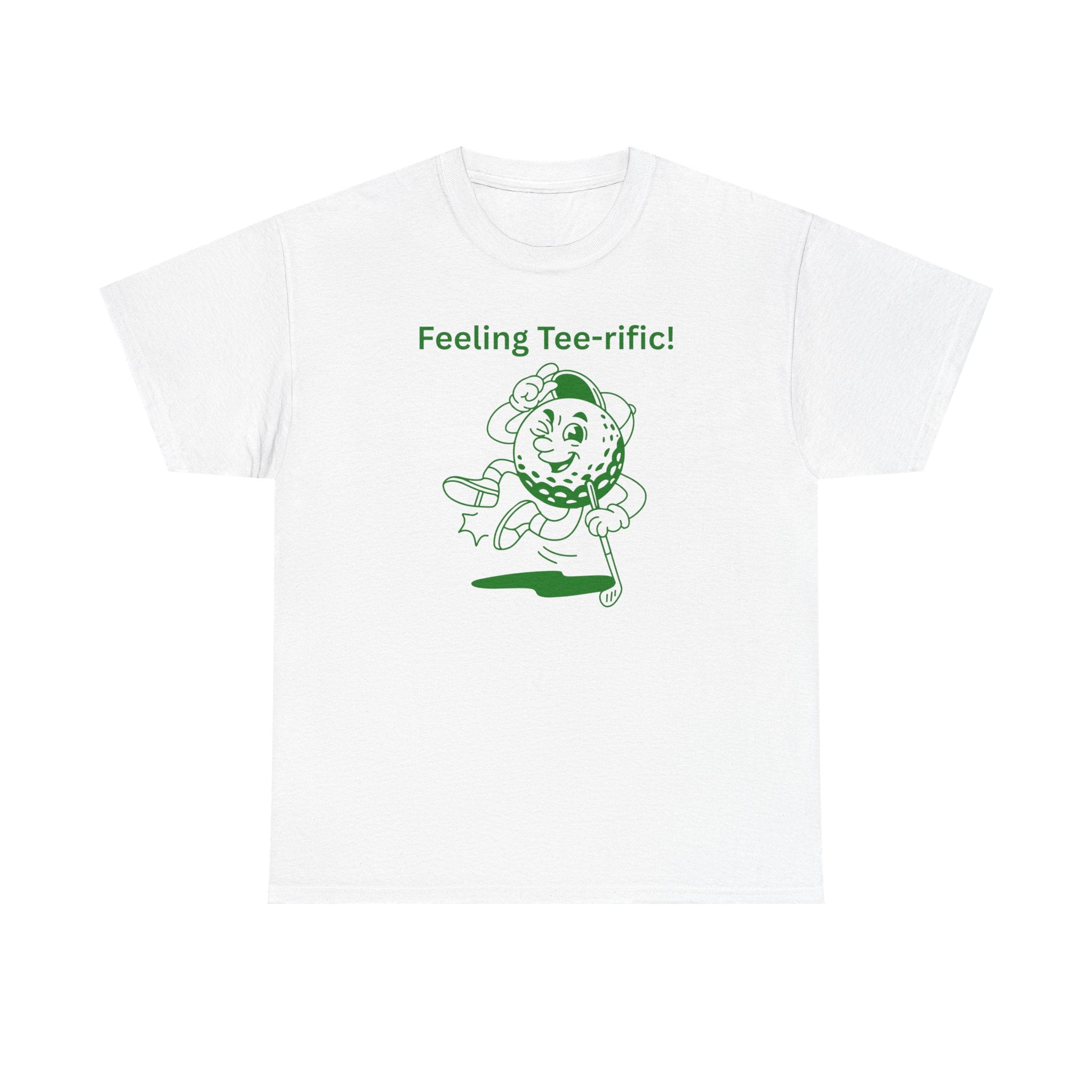 Golf Tee T-Shirt — "Feeling Tee-rific!" Vintage Golf Character Shirt