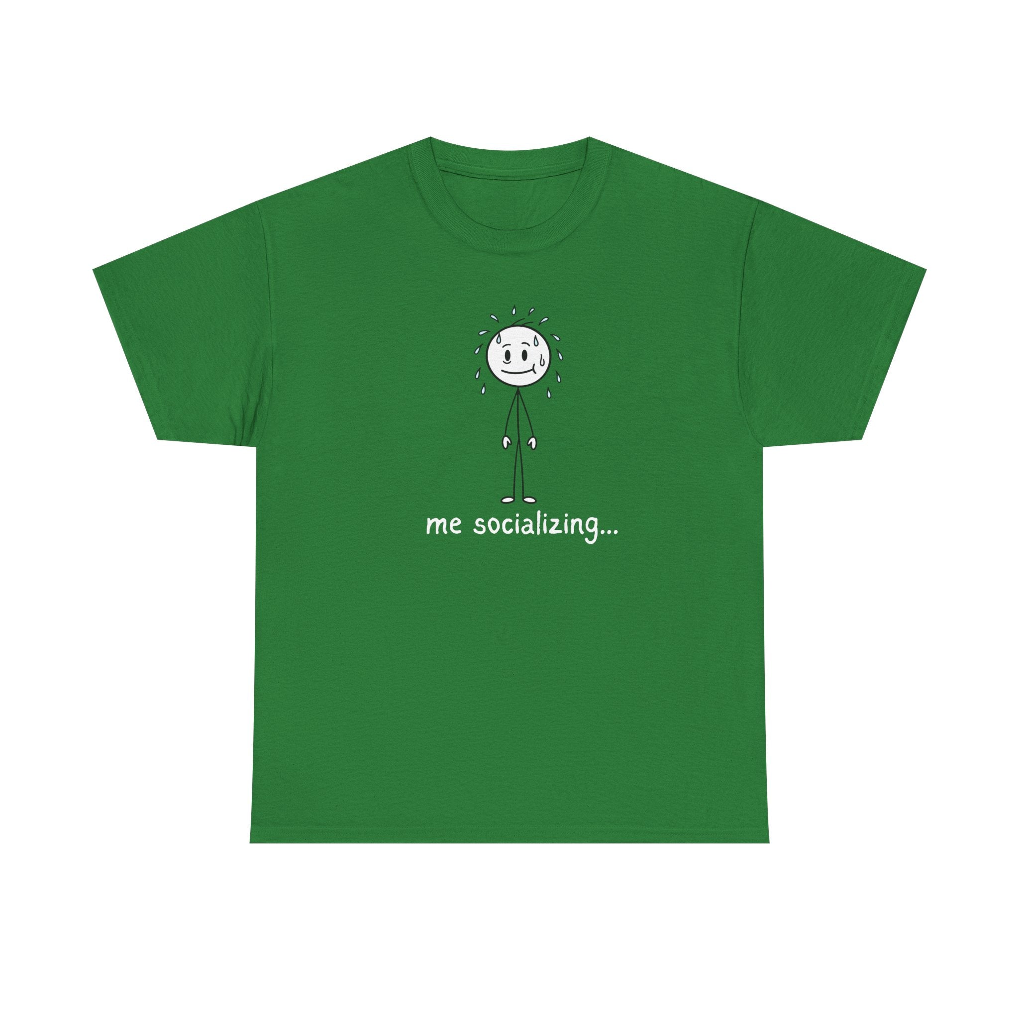 Me Socializing T-Shirt — Funny Introvert Stick Figure Tee