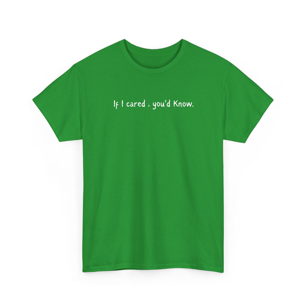 If I Cared You'd Know T-Shirt — Minimalist Sarcastic Graphic Tee