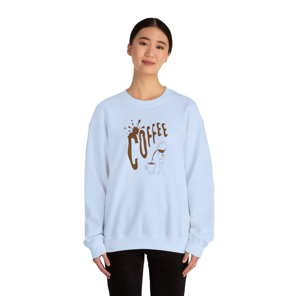 Coffee Lover Crewneck Sweatshirt — Retro Brown Coffee Graphic