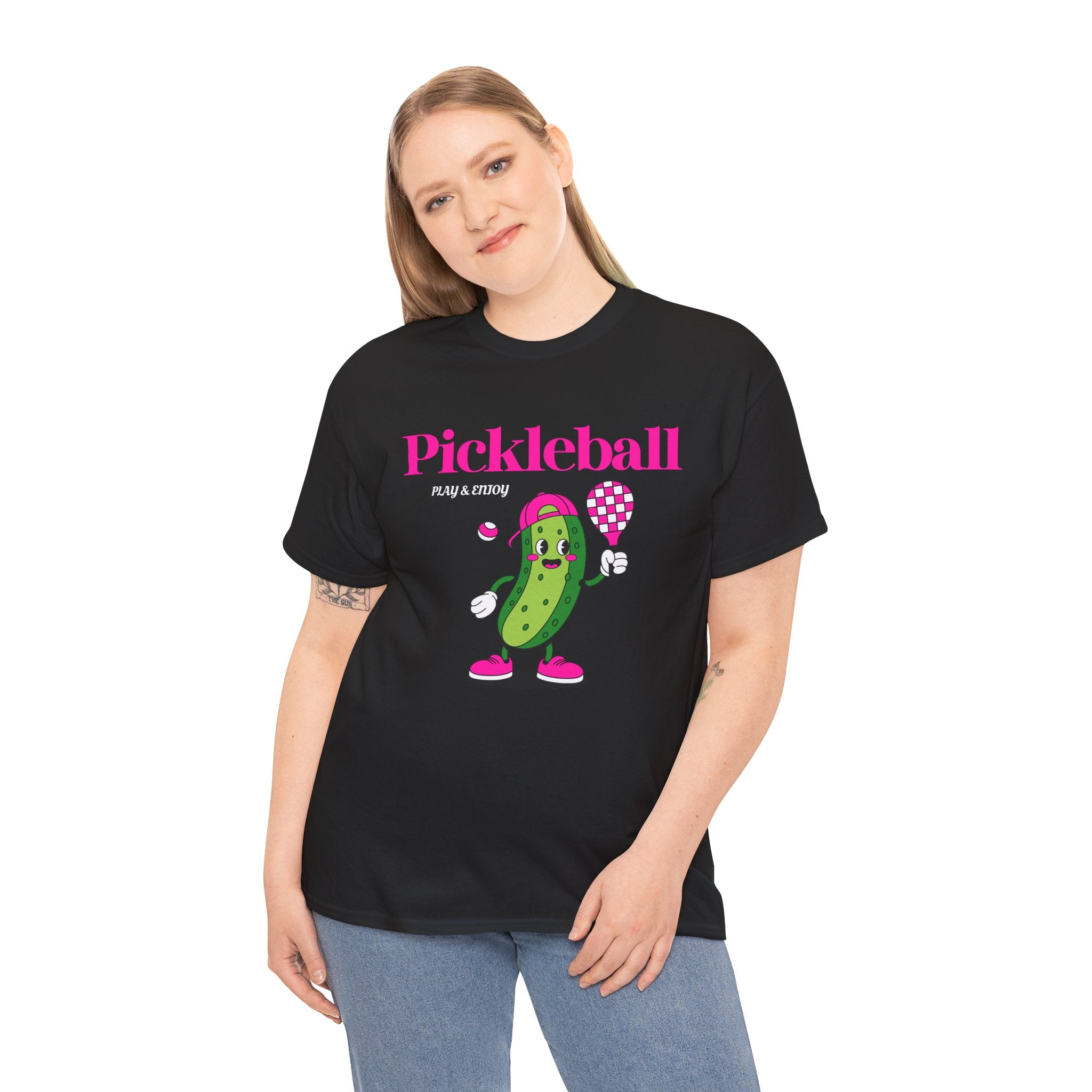 Pickleball Pickle Mascot Tee — Play & Enjoy Graphic T-Shirt