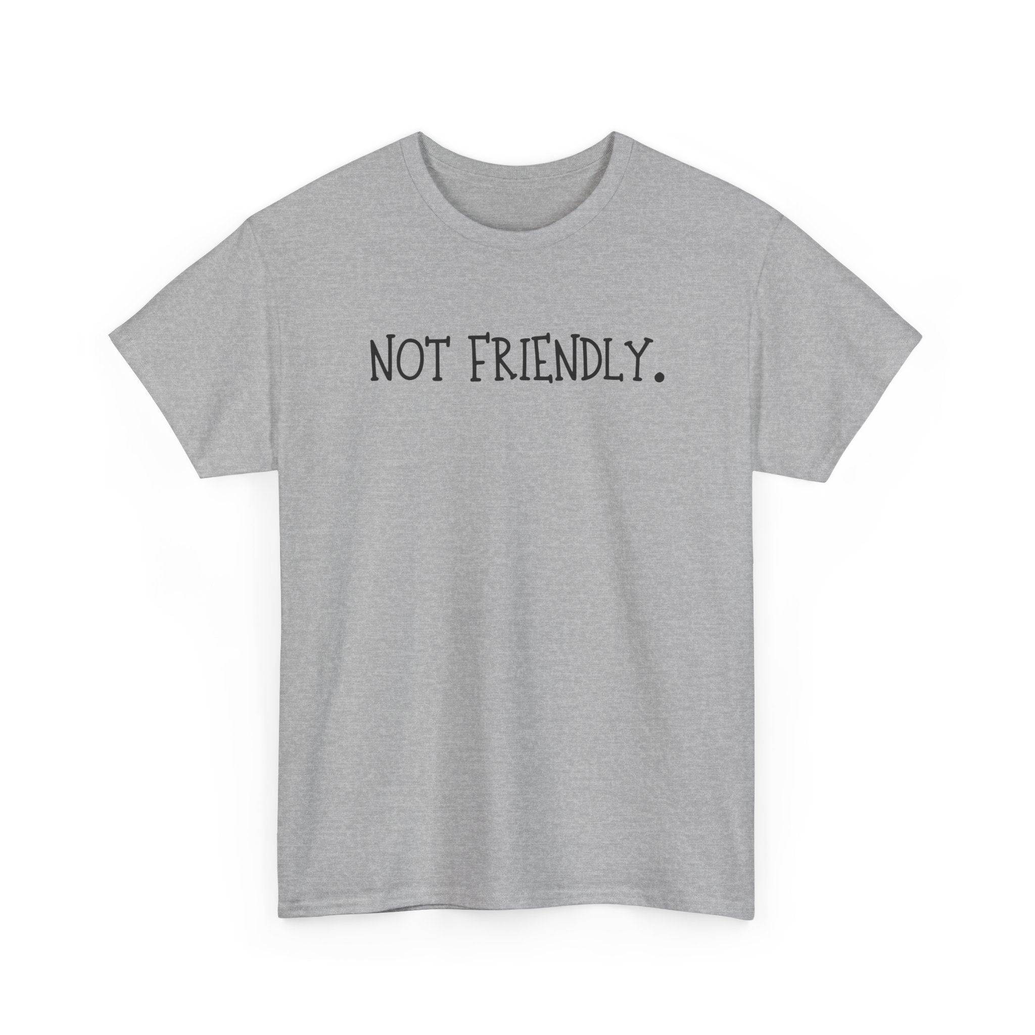 T-Shirt — "Not Friendly." Minimalist Statement Tee