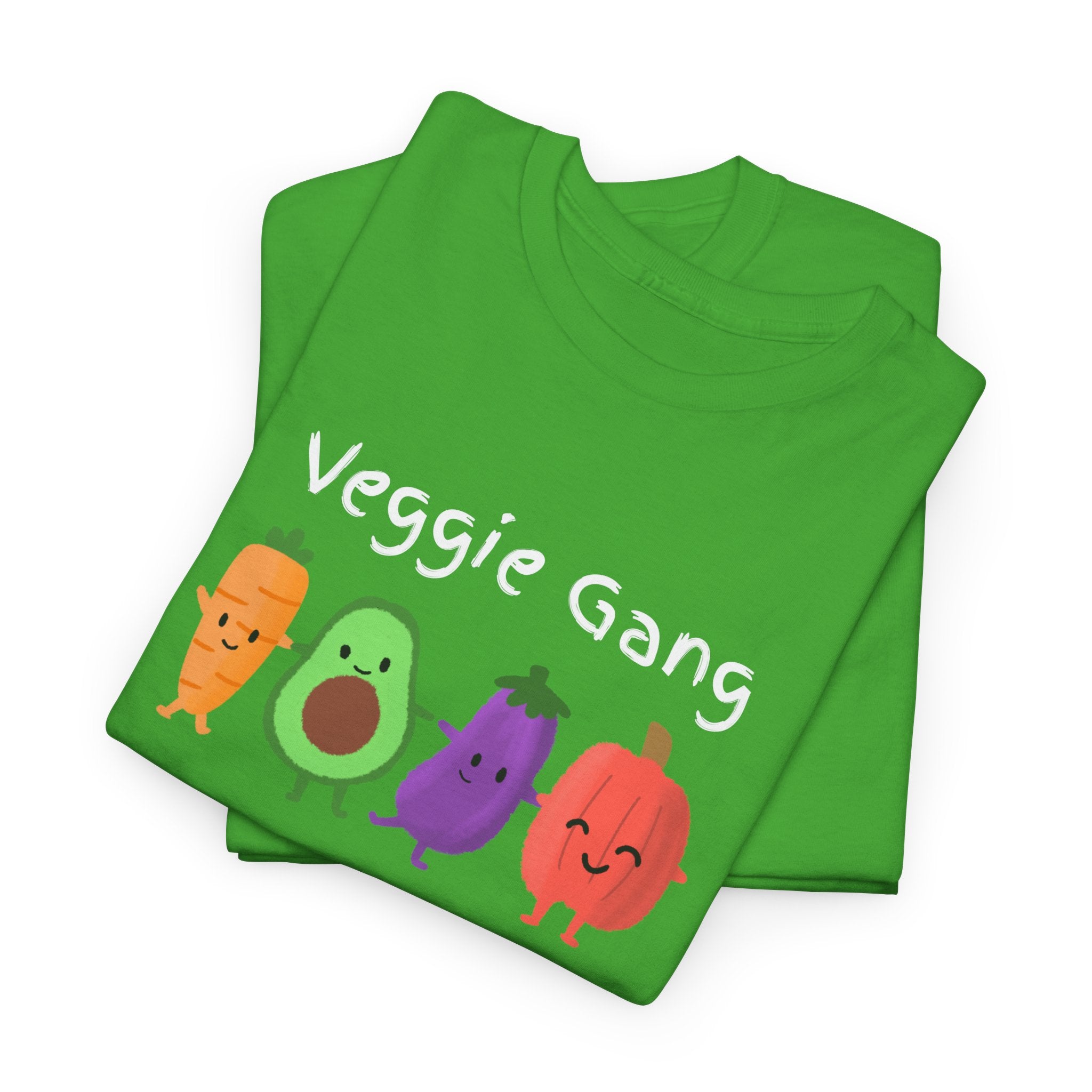 Veggie Gang T-Shirt – Cute Cartoon Avocado, Carrot, Eggplant & Pepper Tee