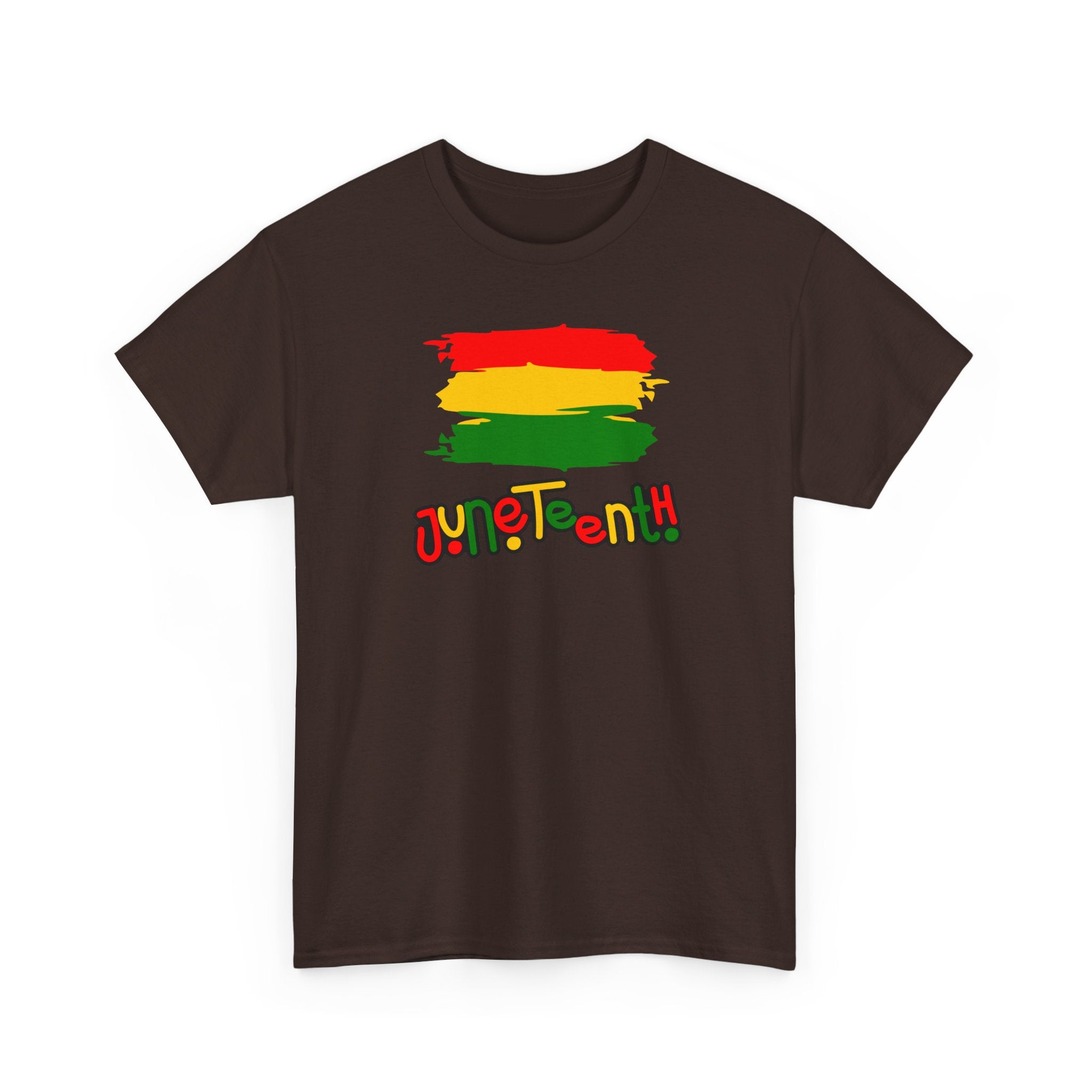 Juneteenth Graphic Tee — Rasta Flag Brushstroke Design