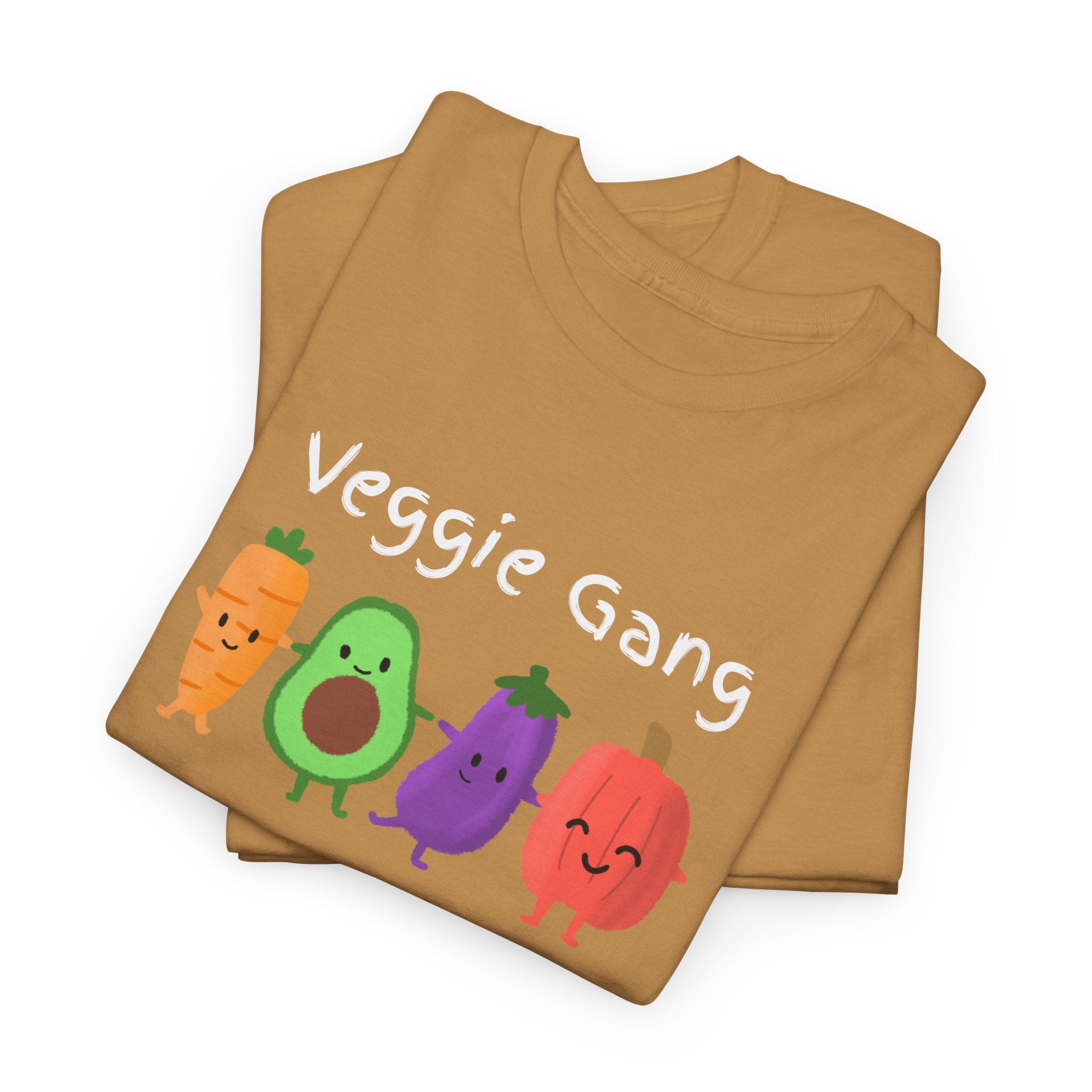 Veggie Gang T-Shirt – Cute Cartoon Avocado, Carrot, Eggplant & Pepper Tee