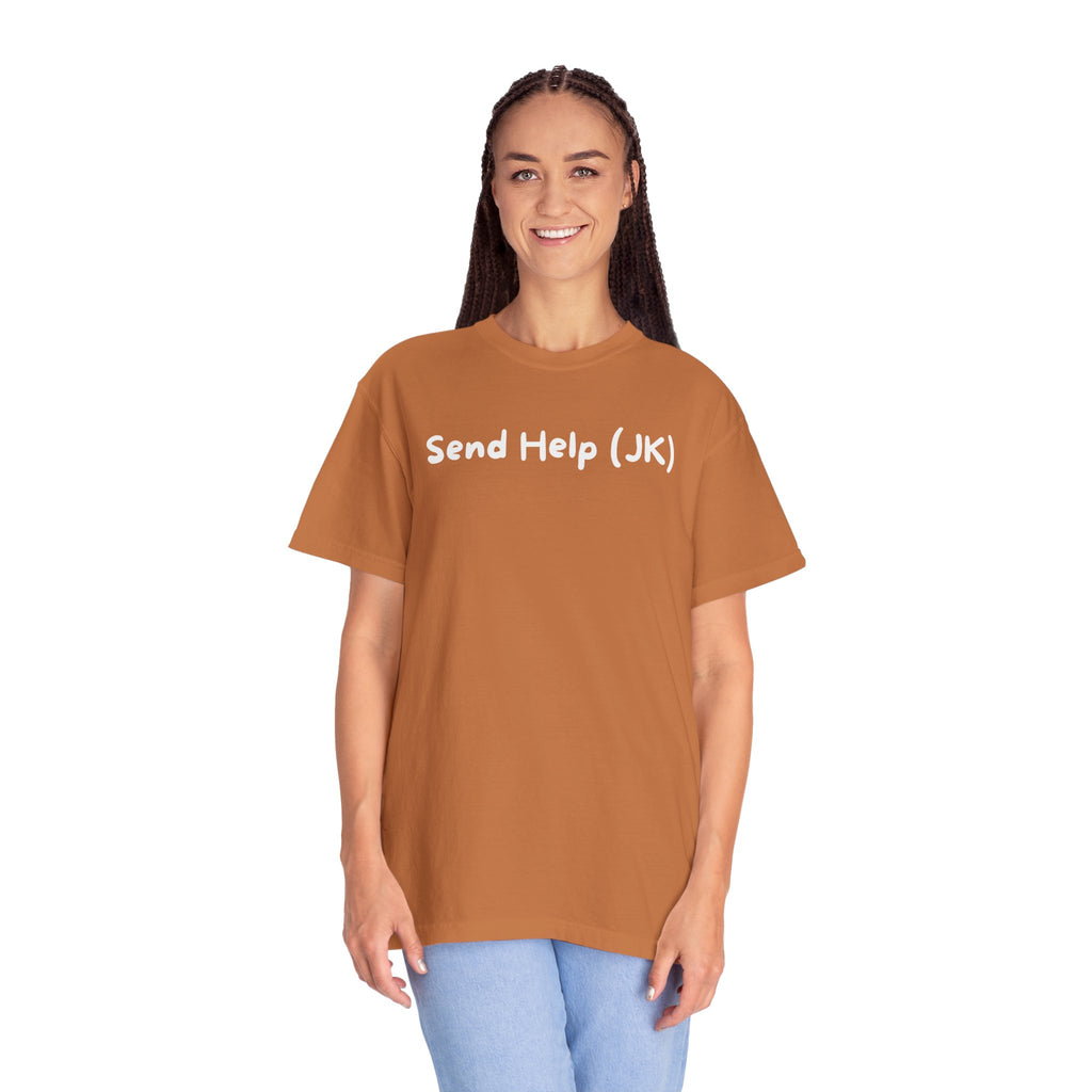 T-Shirt — "Send Help (JK)" Casual Graphic Tee