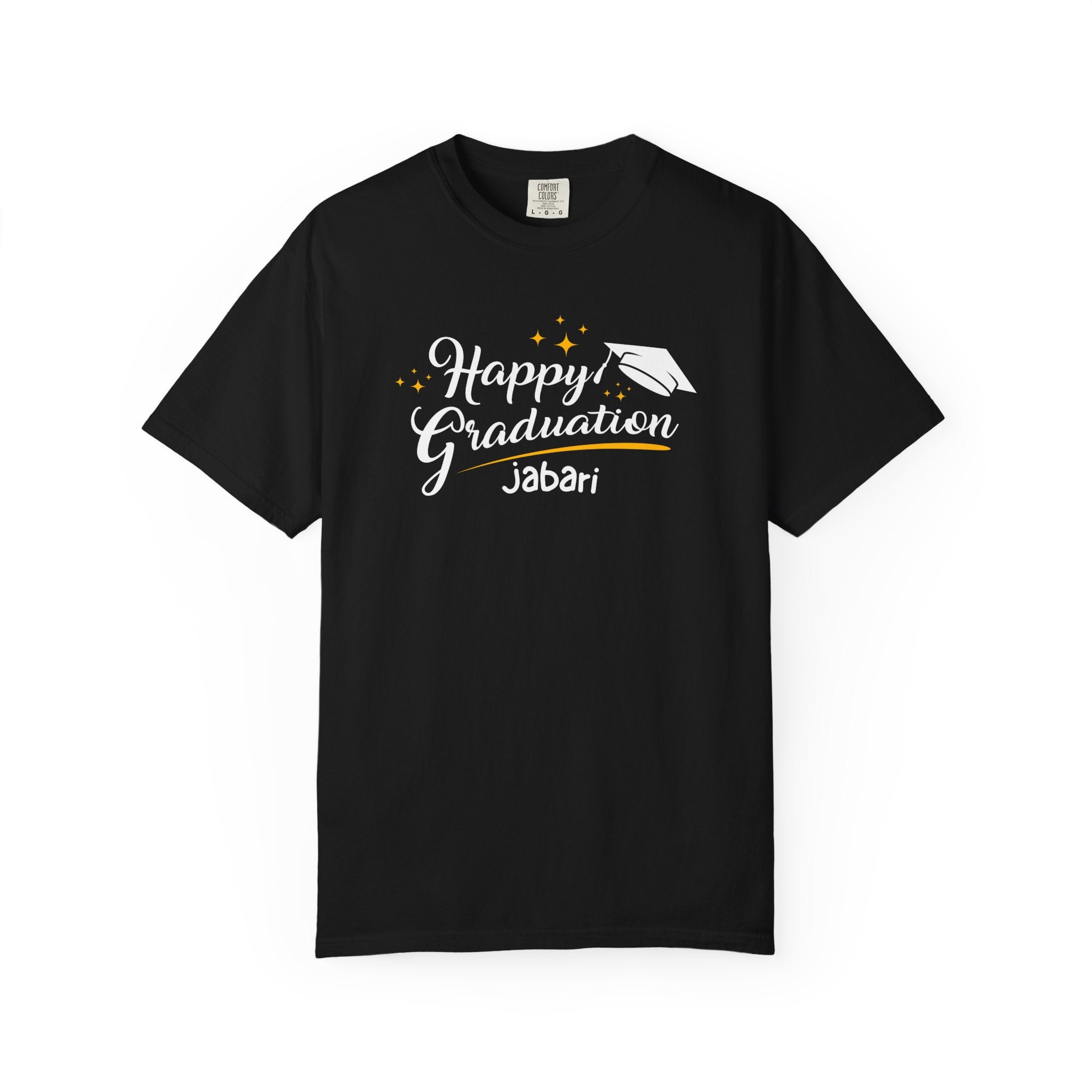 Graduation T-Shirt — “Happy Graduation Jabari” Cap & Proud Sister Design