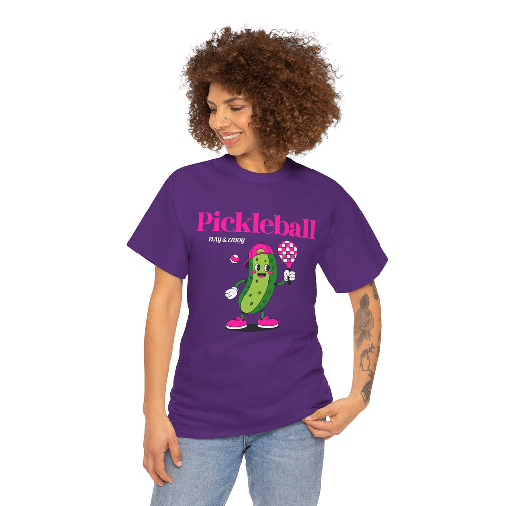 Pickleball Pickle Mascot Tee — Play & Enjoy Graphic T-Shirt