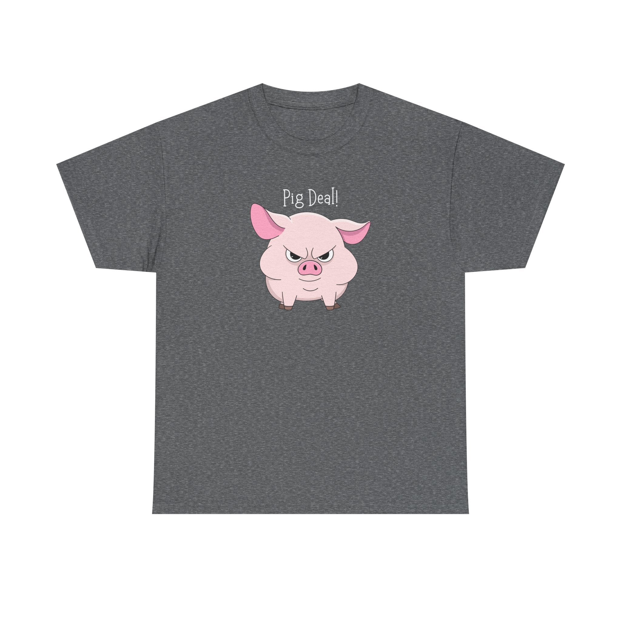 Pig Deal! Cute Angry Pig Graphic Tee — Funny Farm Animal T-Shirt